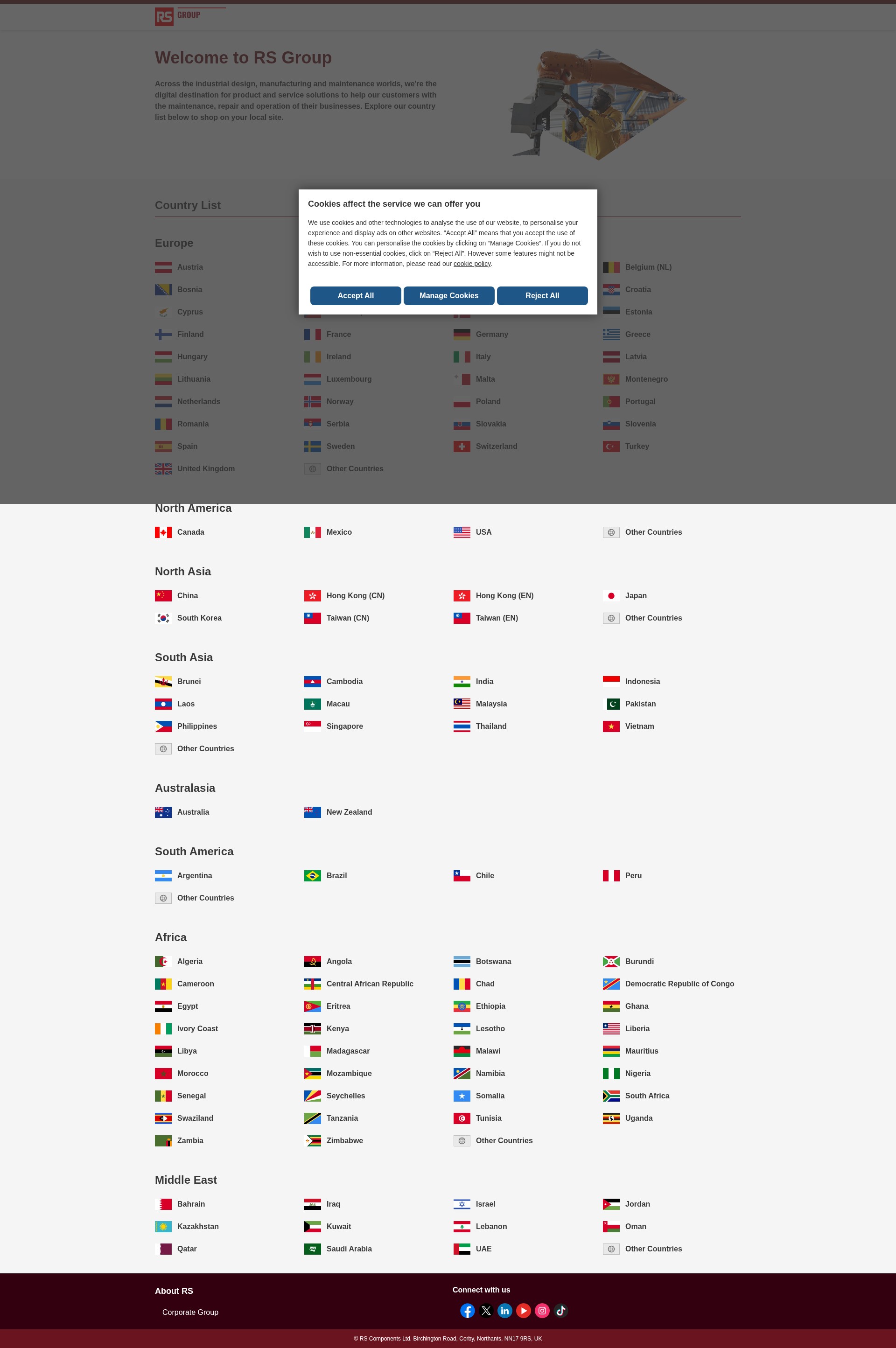 Screenshot of rs-online.com