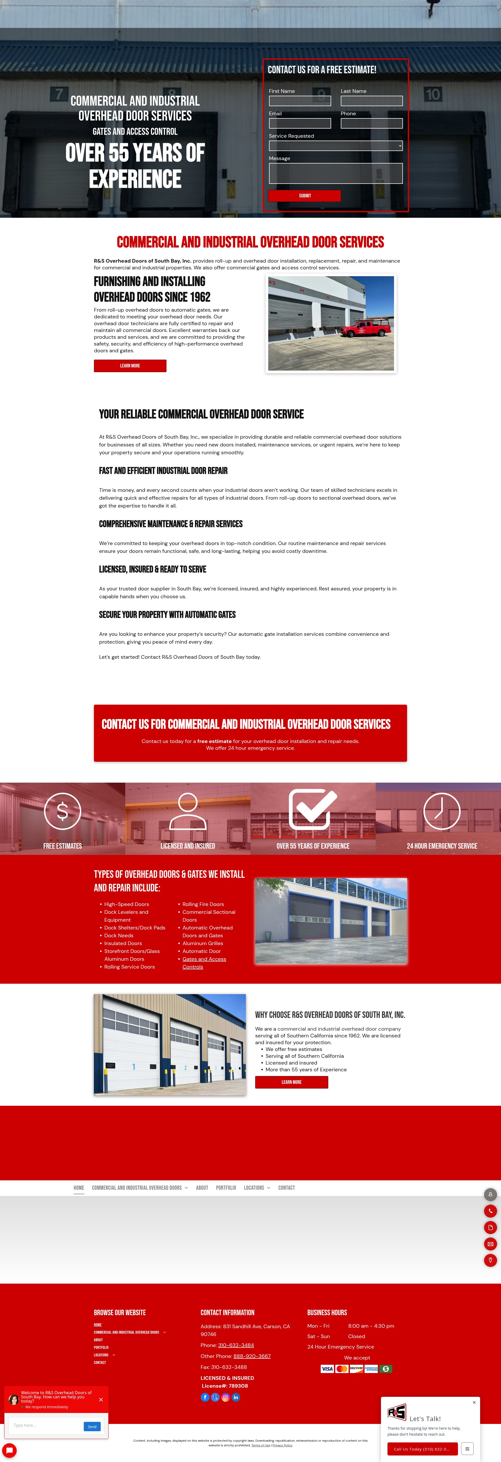 Screenshot of rsoverheaddoorofsouthbayinc.com