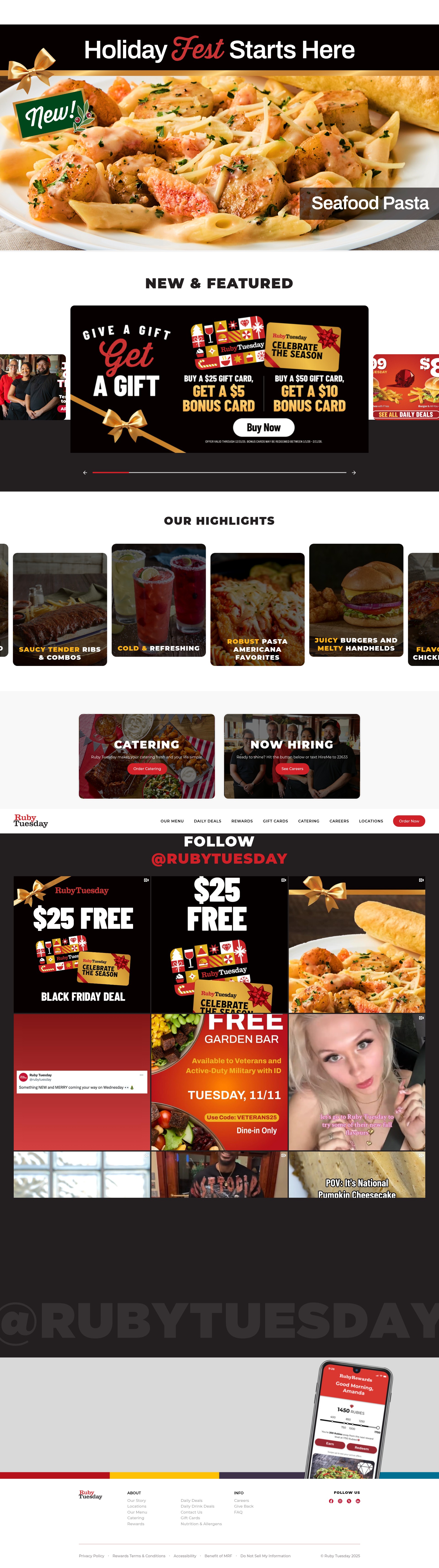 Screenshot of rubytuesday.com