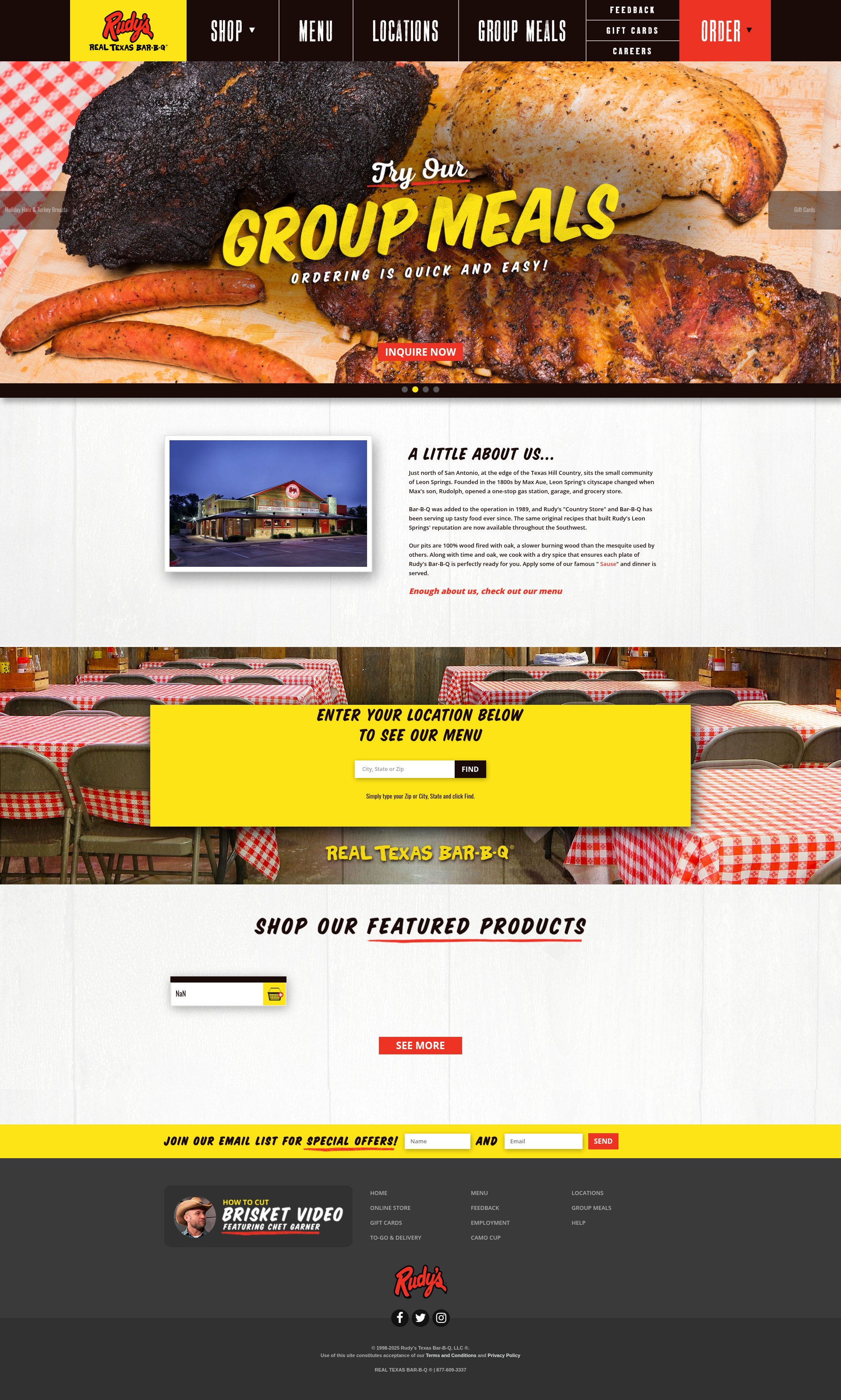 Screenshot of rudysbbq.com