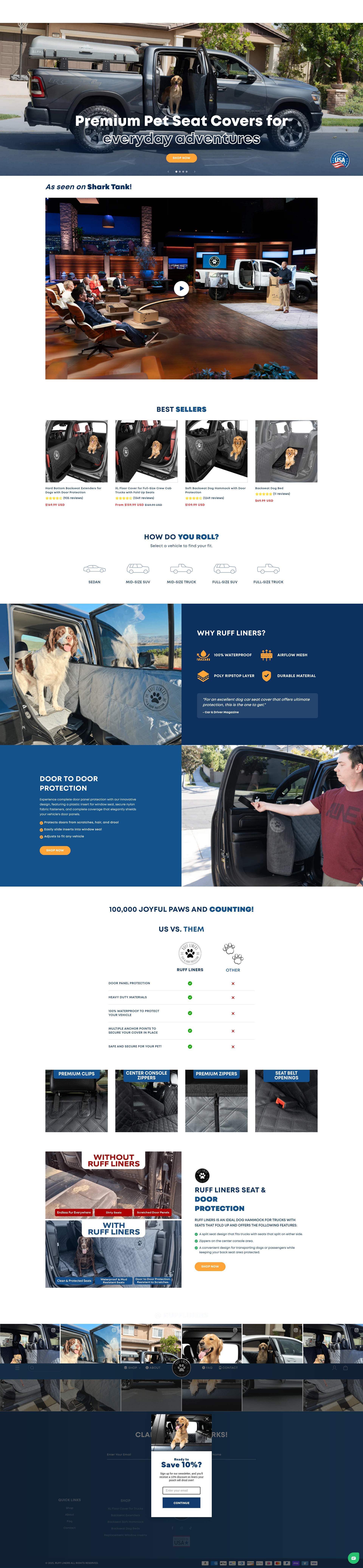 Screenshot of ruffliners.com
