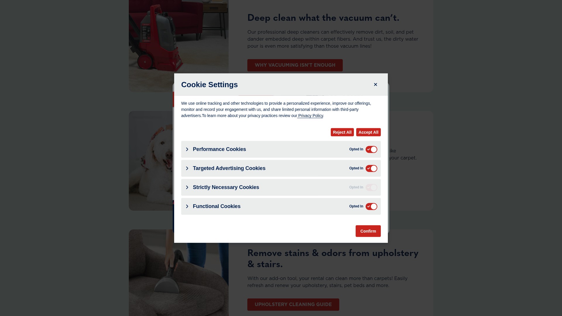 Screenshot of rugdoctor.com