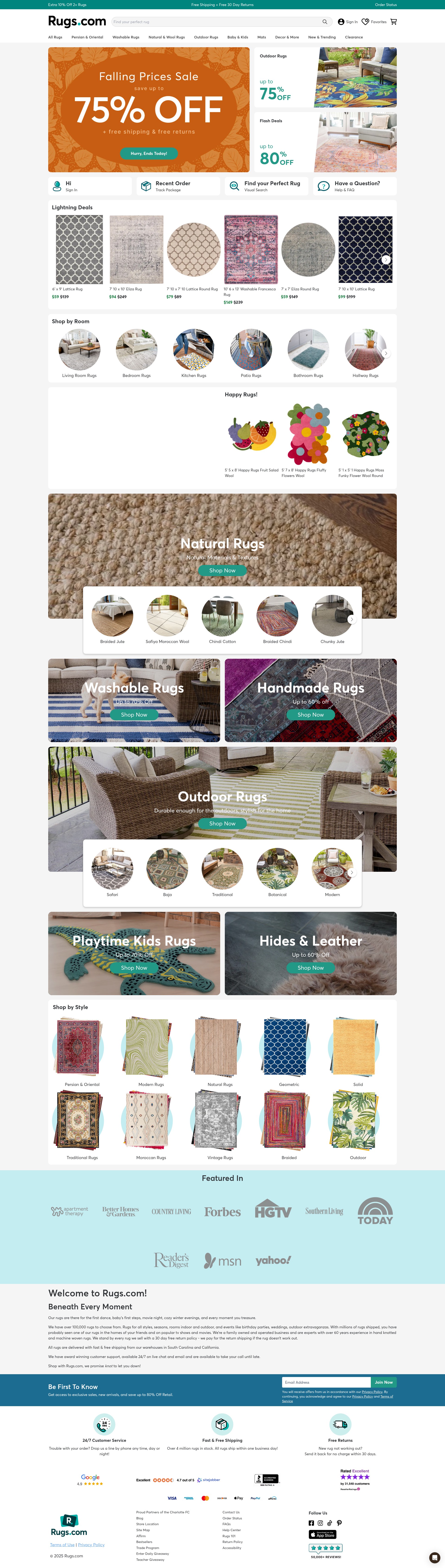 Screenshot of rugs.com