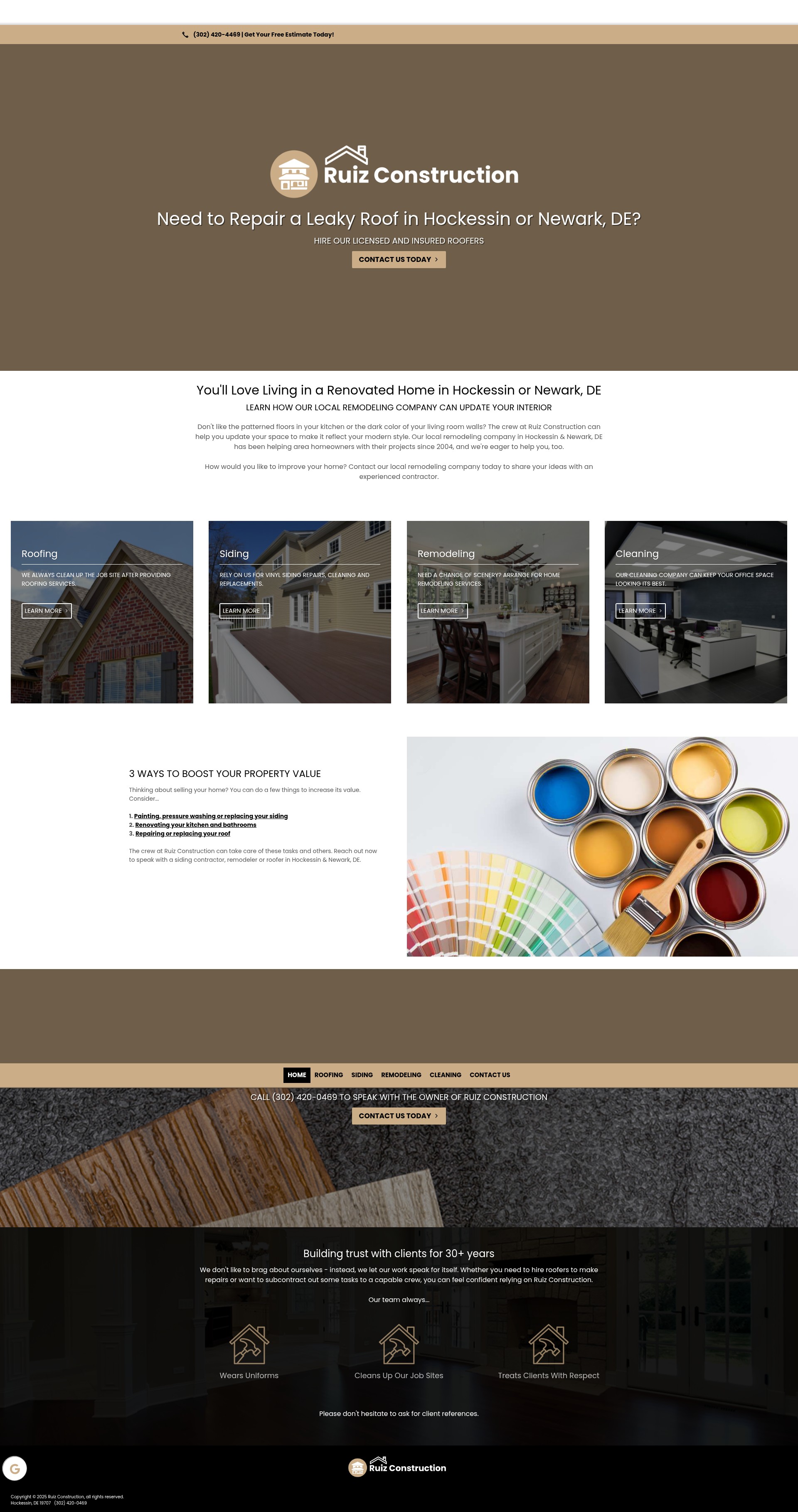 Screenshot of ruizconstructionandcleaning.com