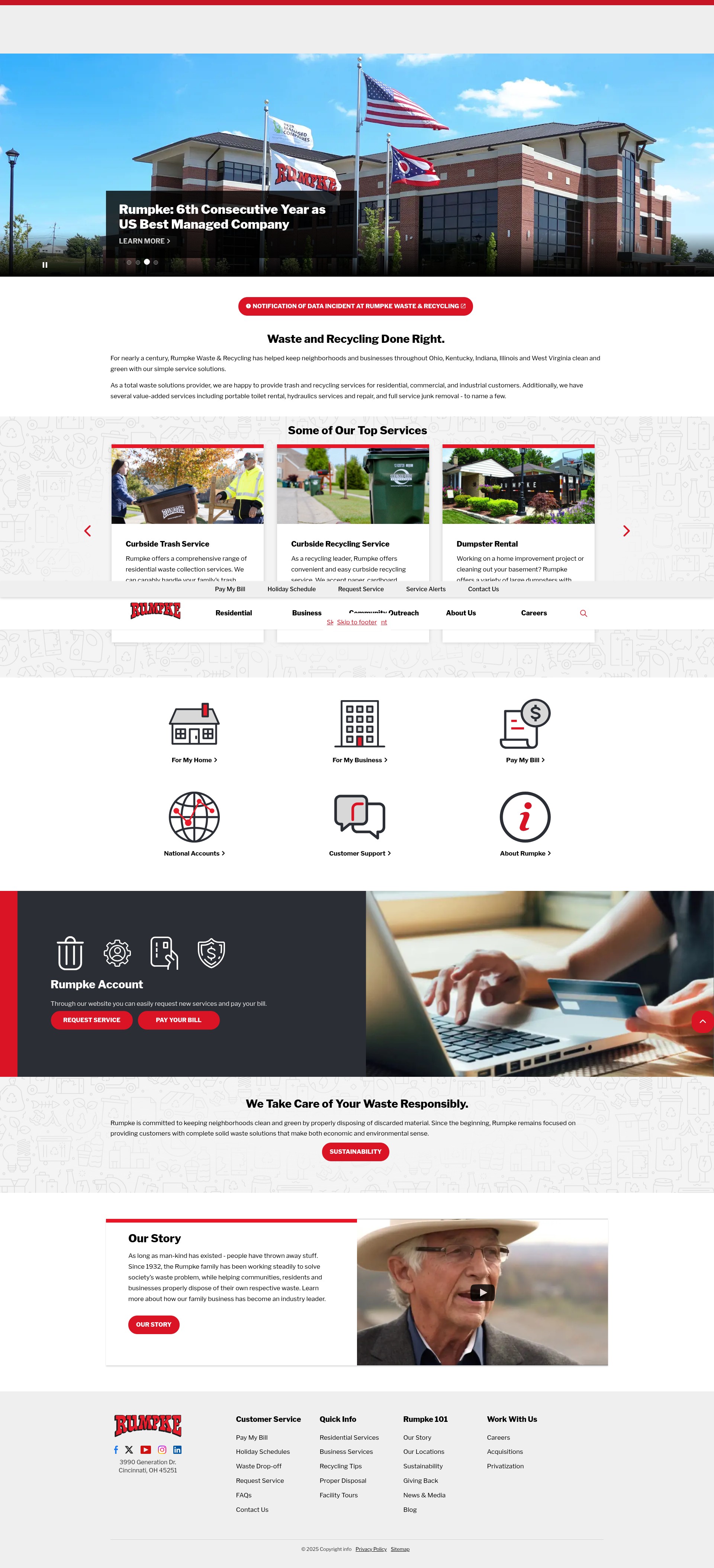 Screenshot of rumpke.com