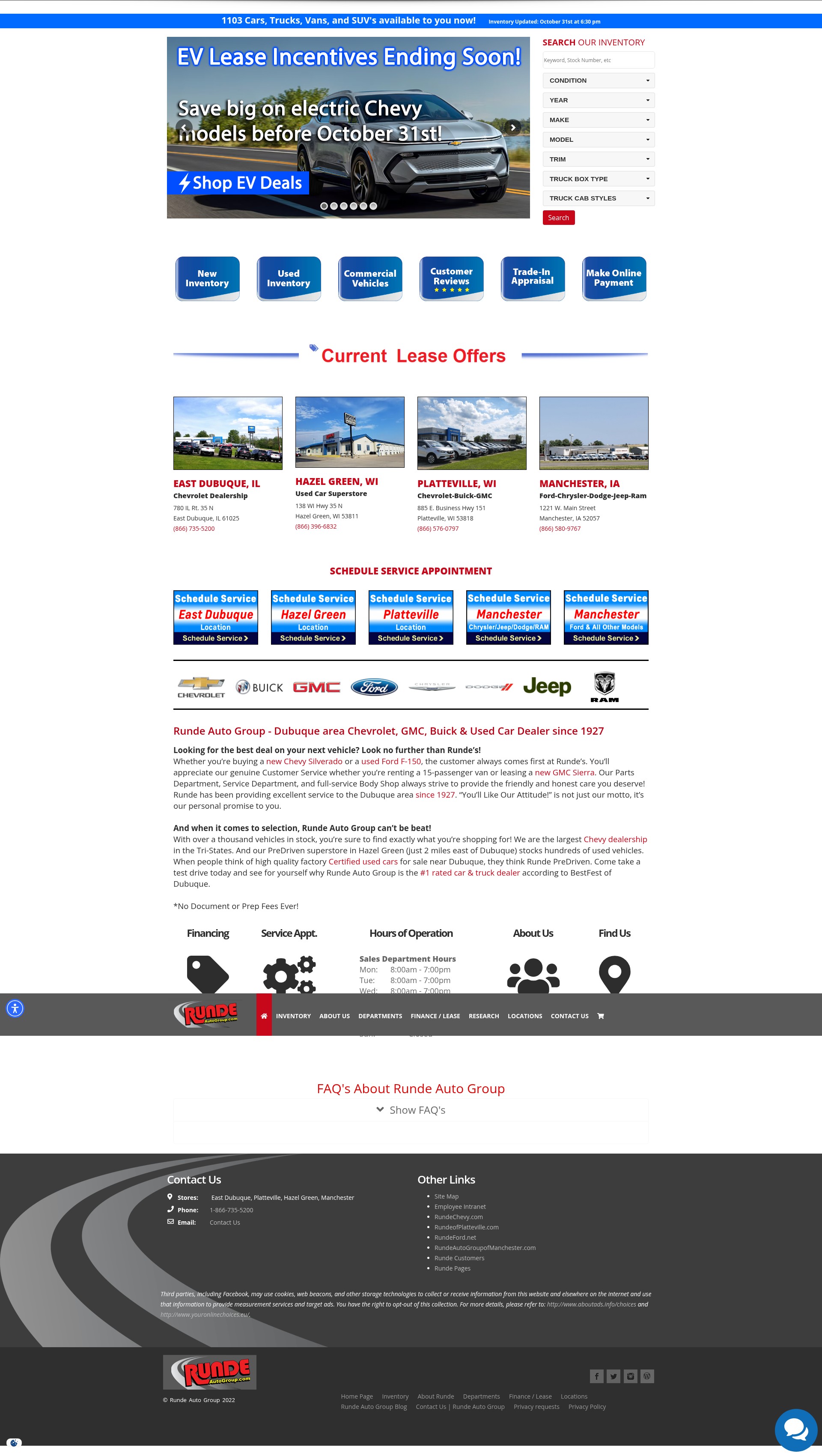 Screenshot of rundeautogroup.com