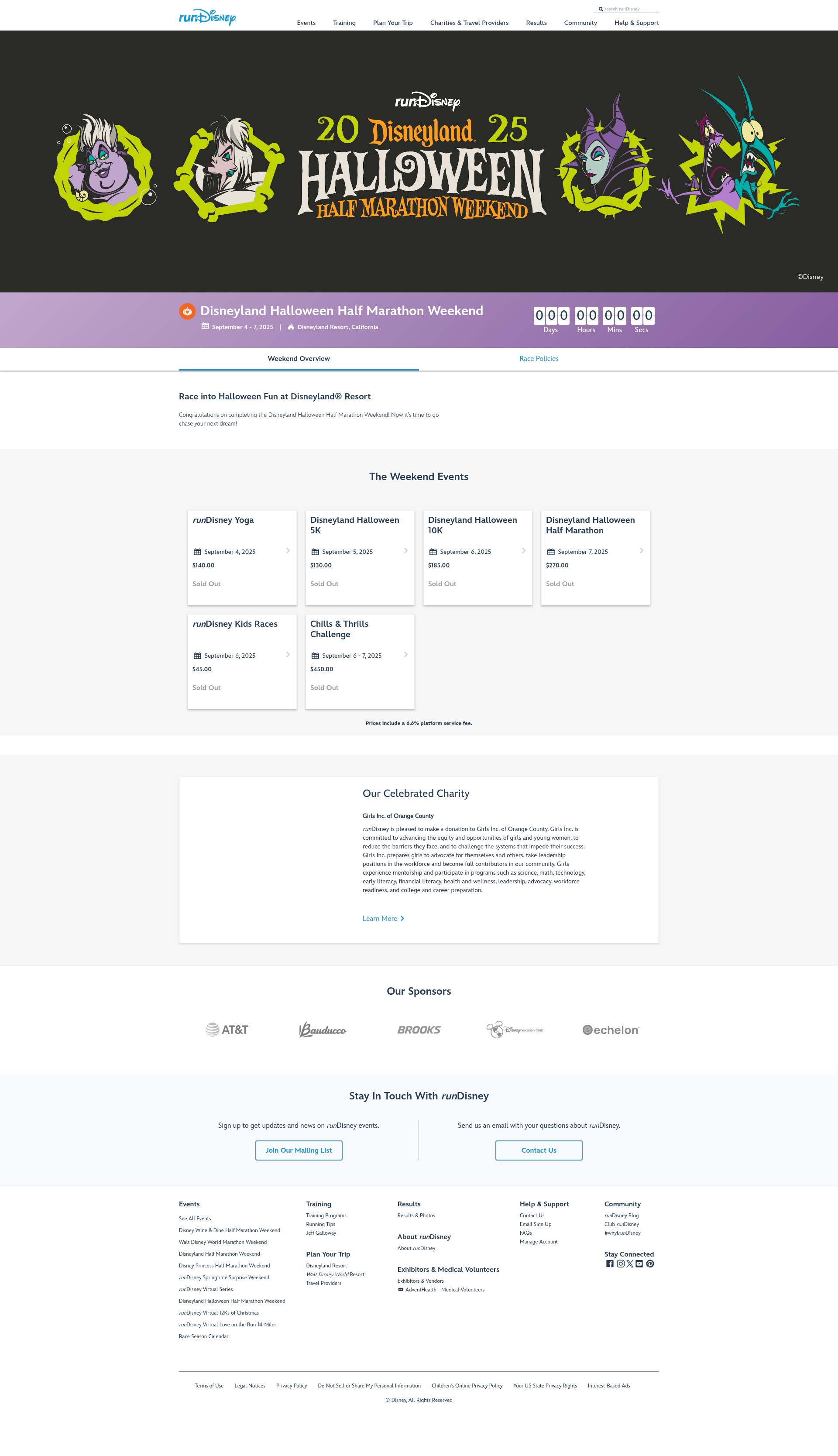 Screenshot of rundisney.com