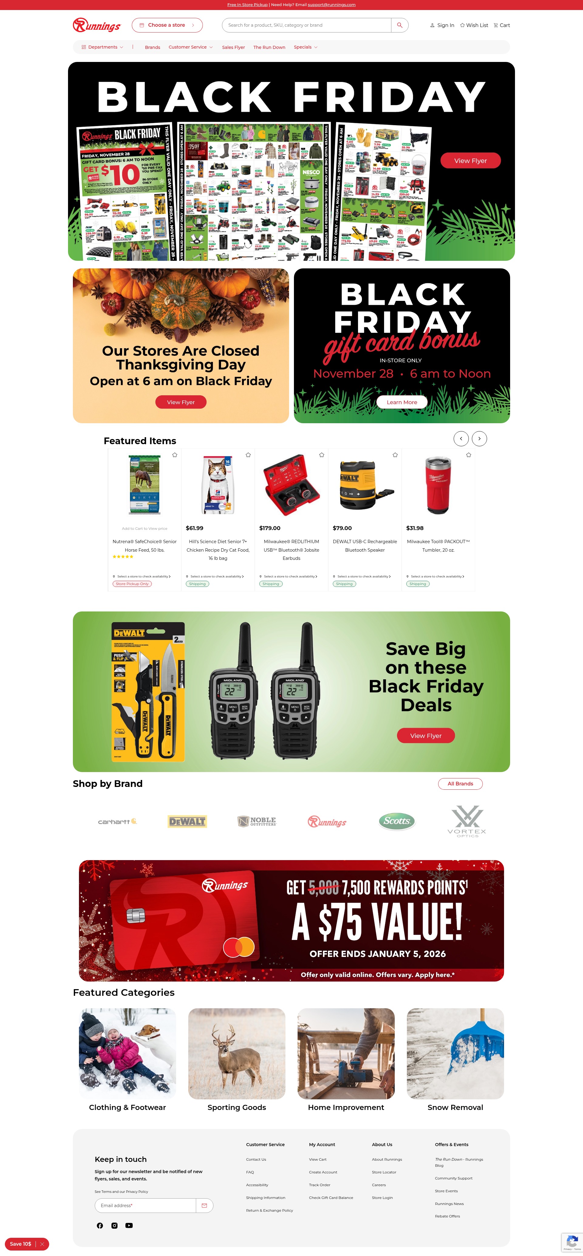 Screenshot of runnings.com
