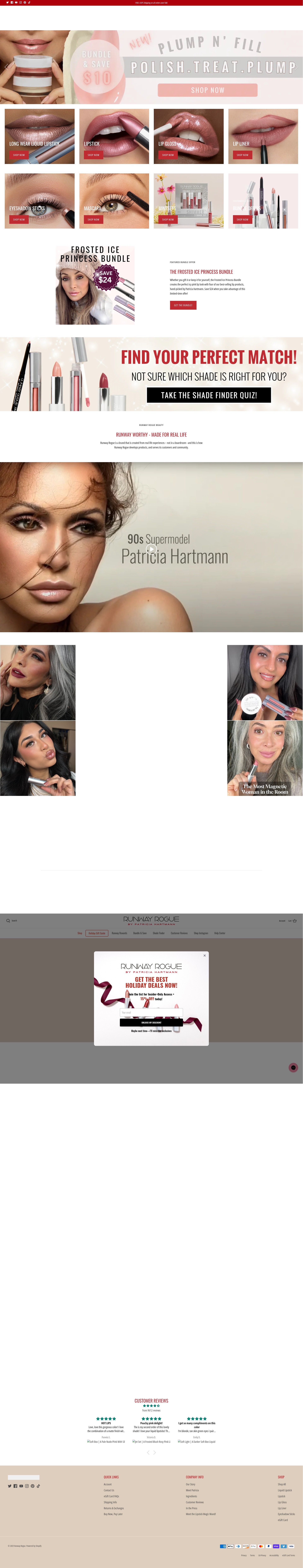 Screenshot of runwayroguebeauty.com