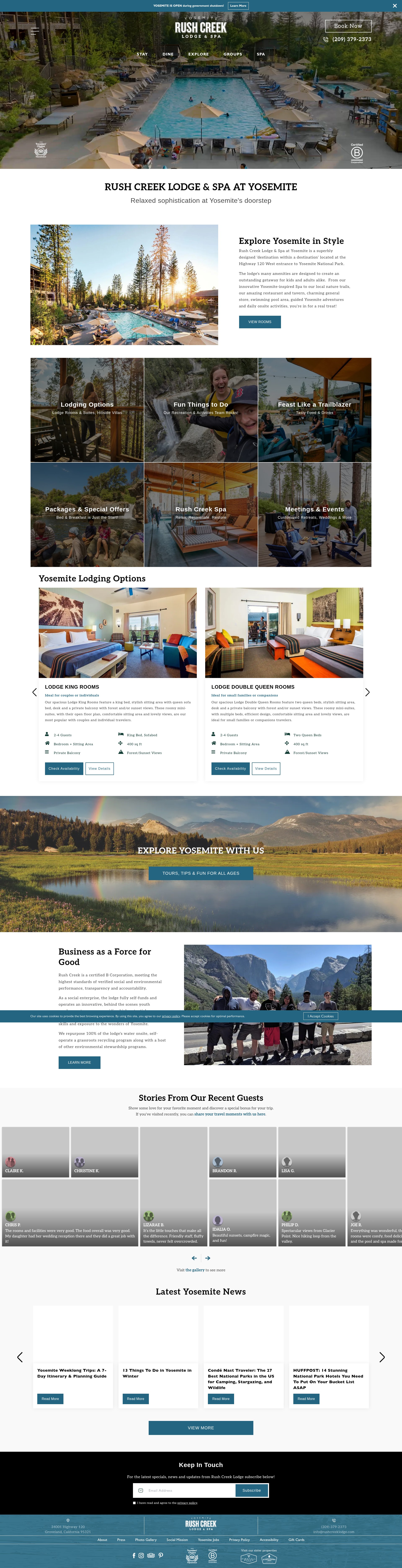 Screenshot of rushcreeklodge.com