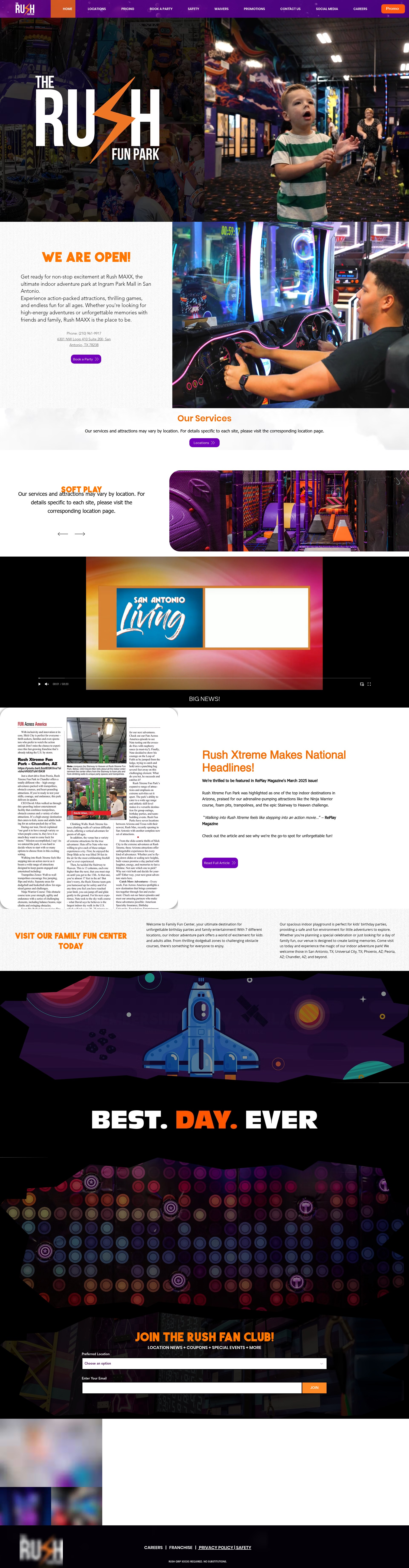 Screenshot of rushfunpark.com