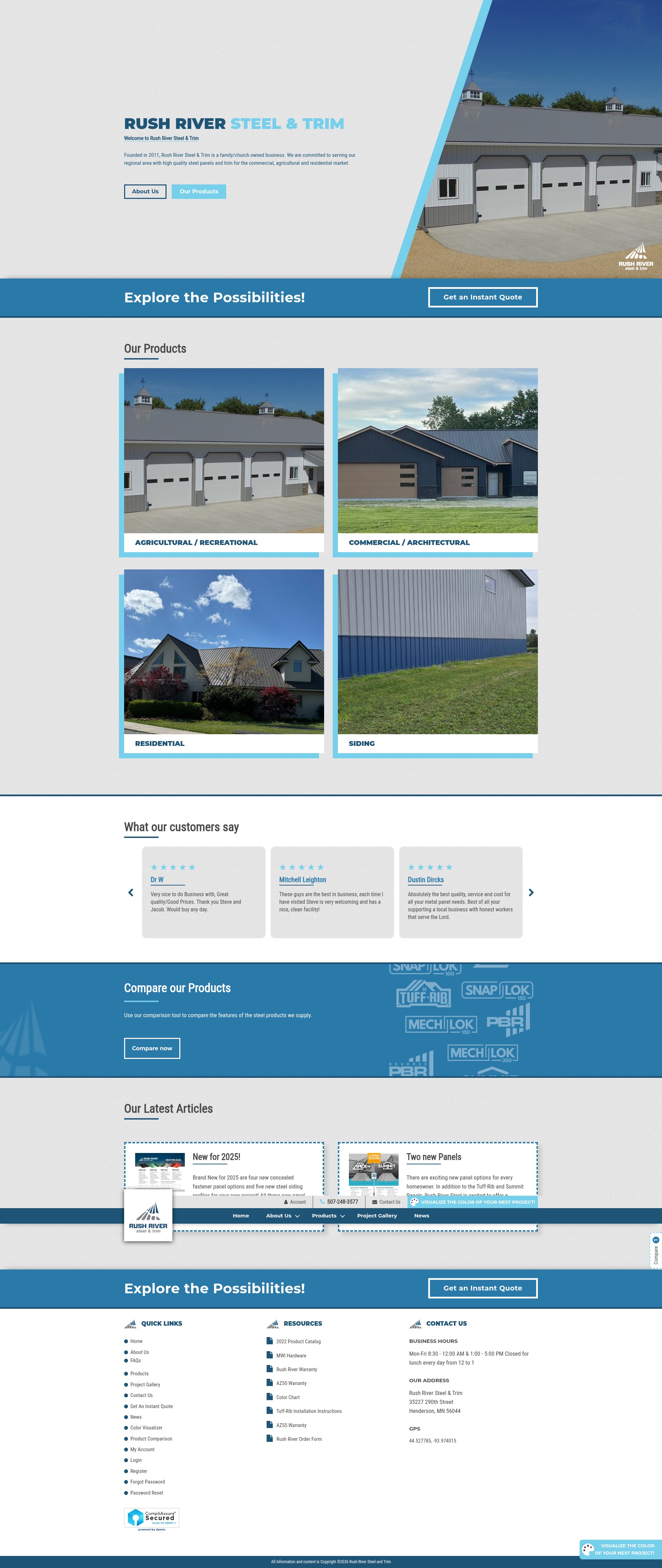 Screenshot of rushriversteel.com