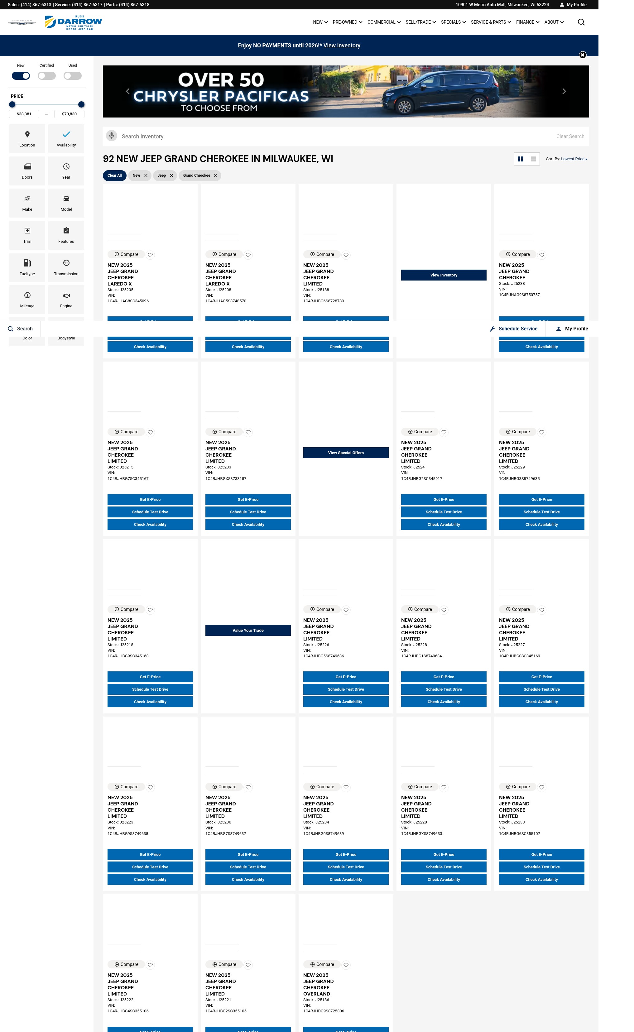 Screenshot of russdarrowchrysler.com