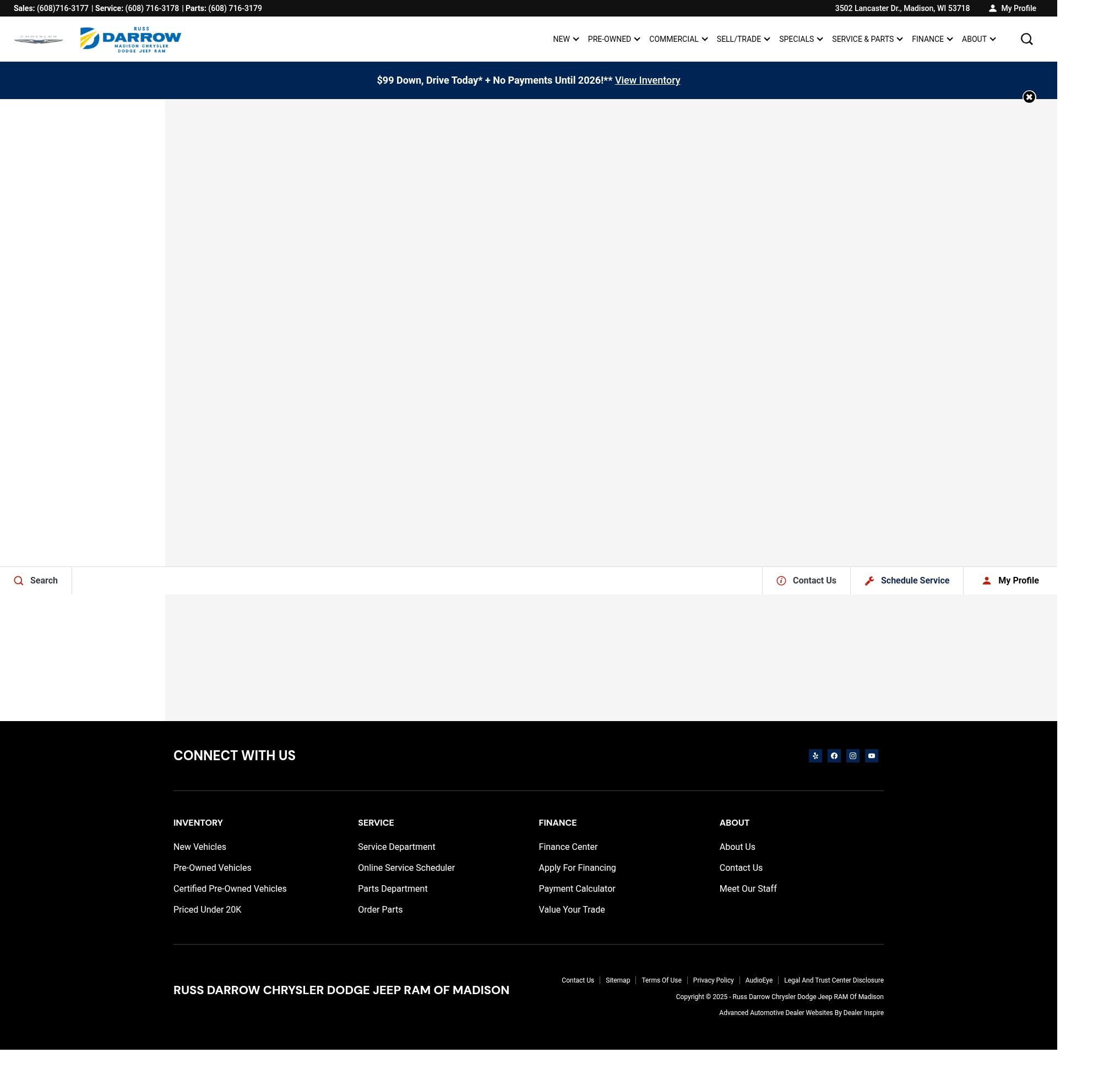 Screenshot of russdarrowchryslerjeep.com
