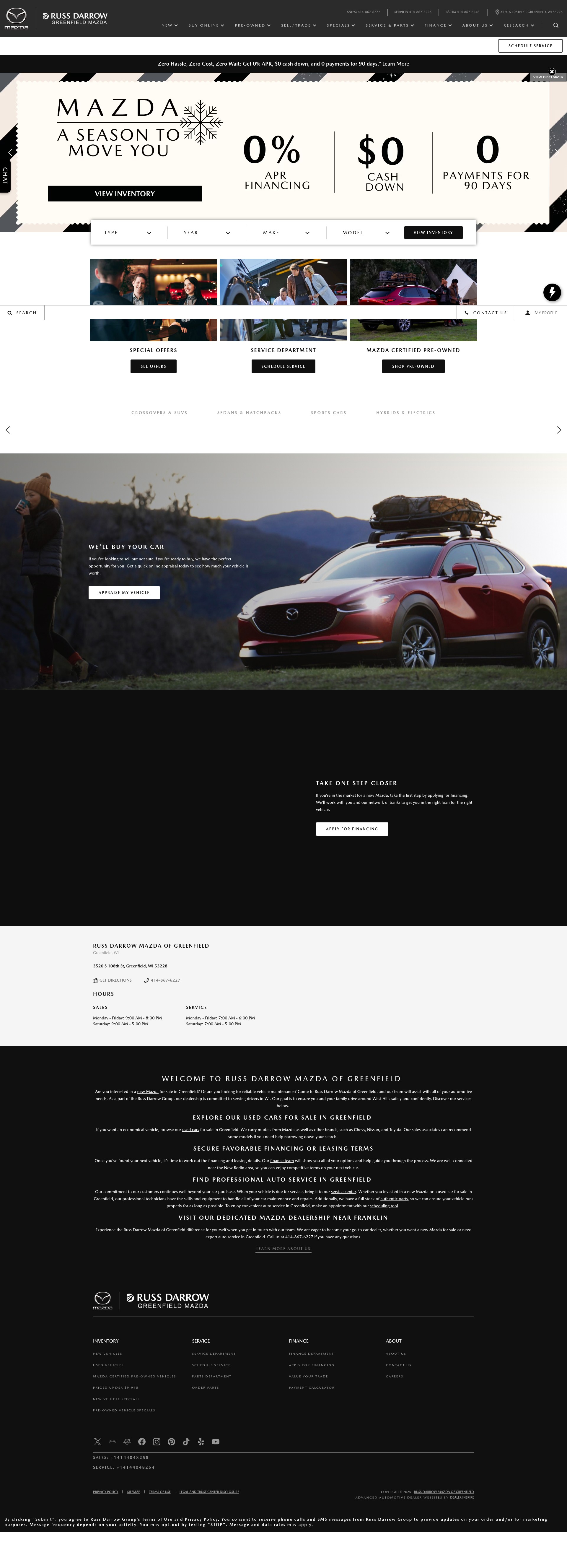 Screenshot of russdarrowgreenfieldmazda.com