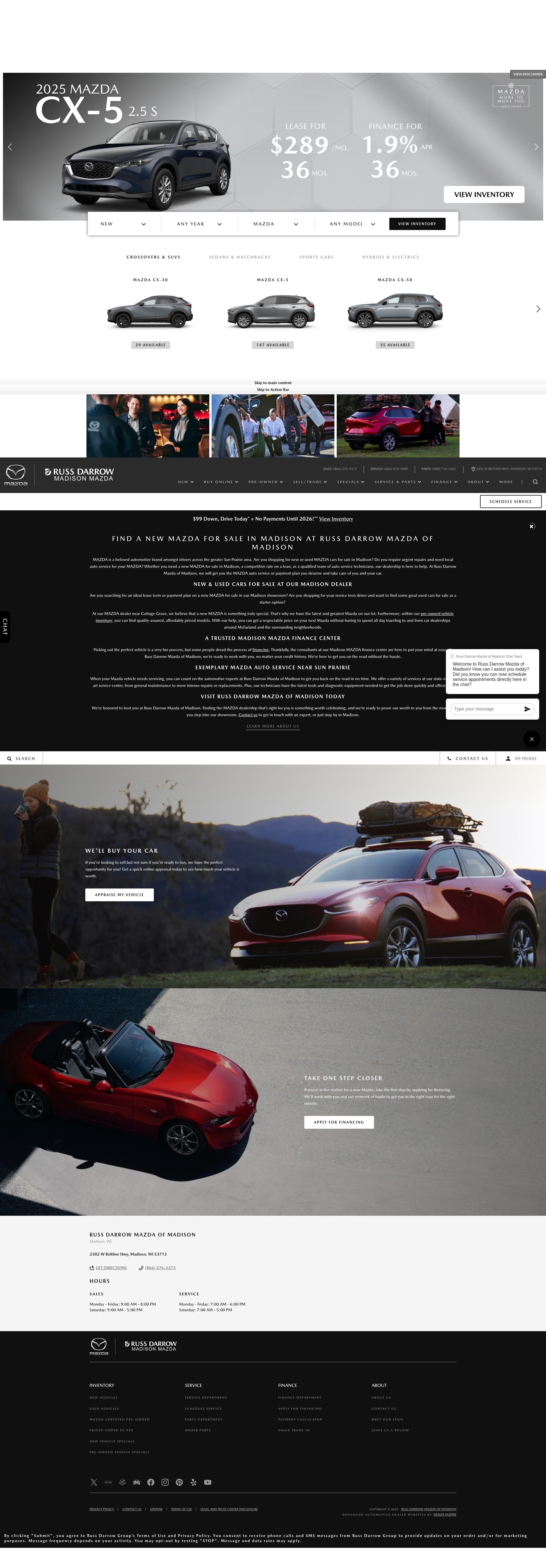 Screenshot of russdarrowmadisonmazda.com