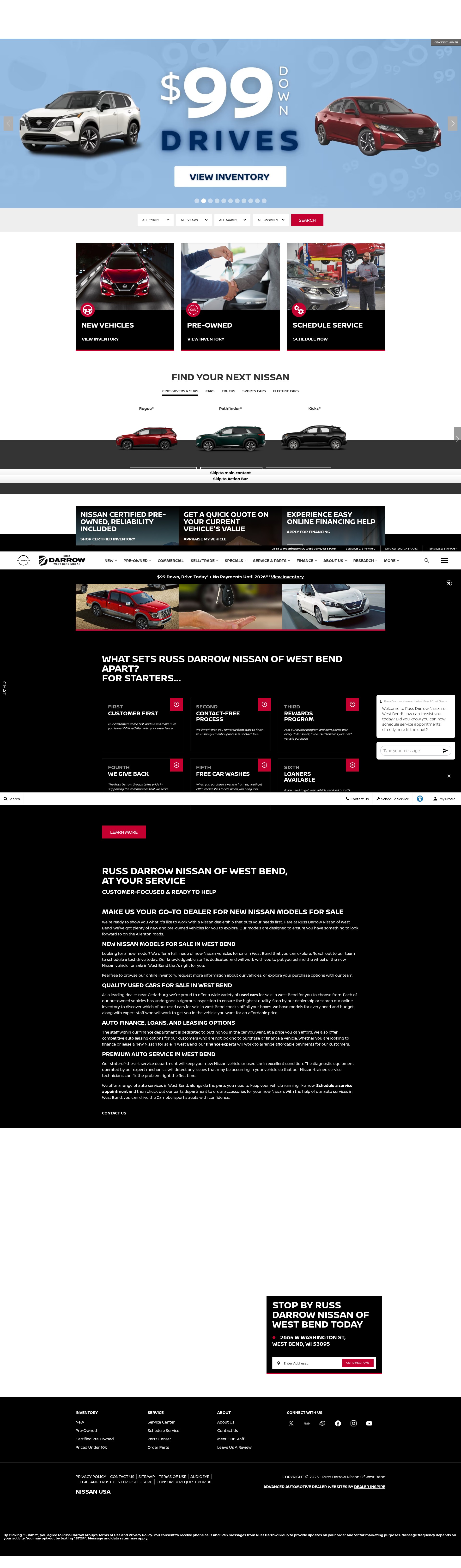 Screenshot of russdarrownissanofwestbend.com