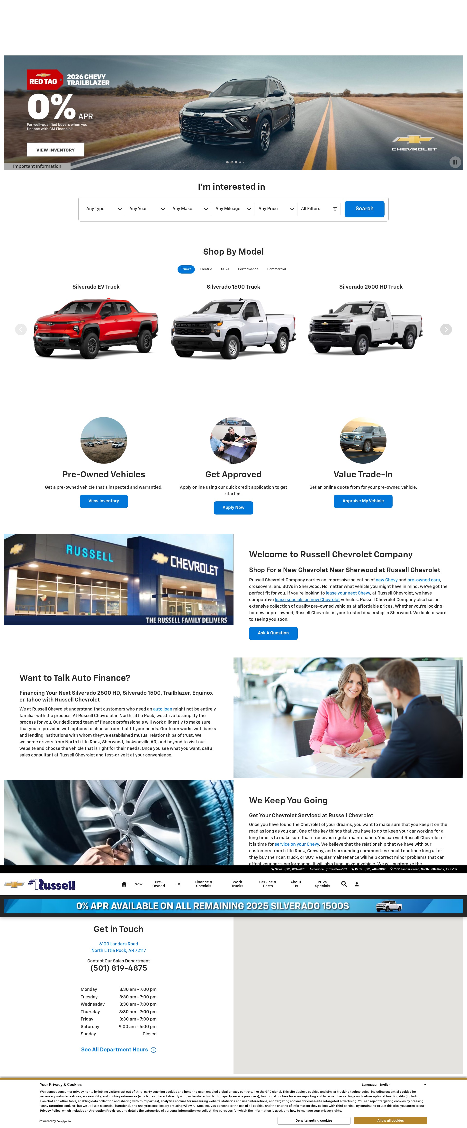 Screenshot of russellchevrolet.com