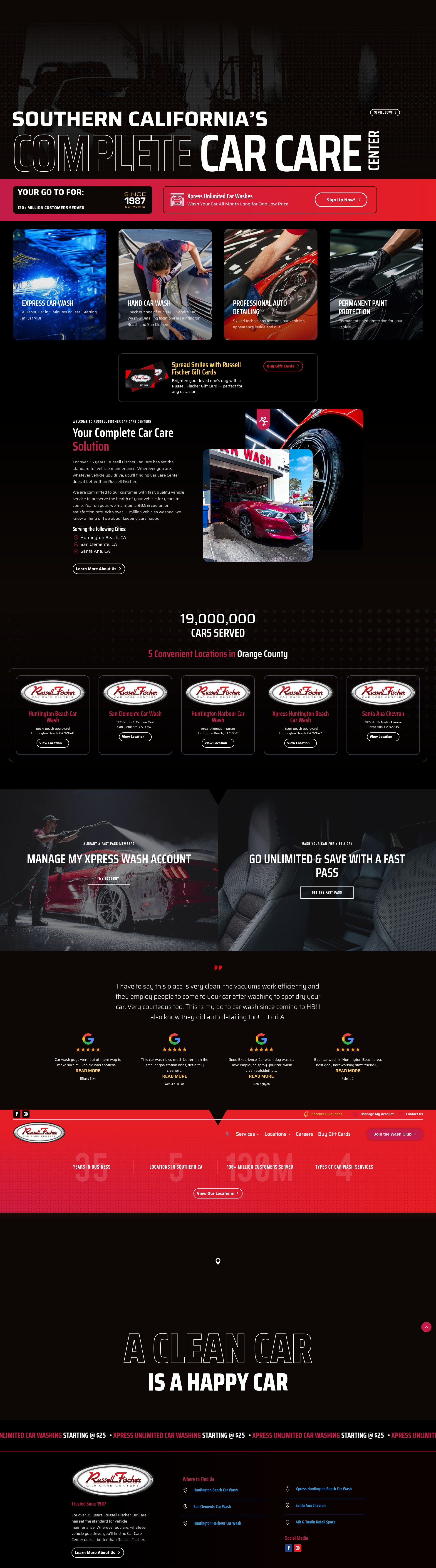 Screenshot of russellfischercarwash.com