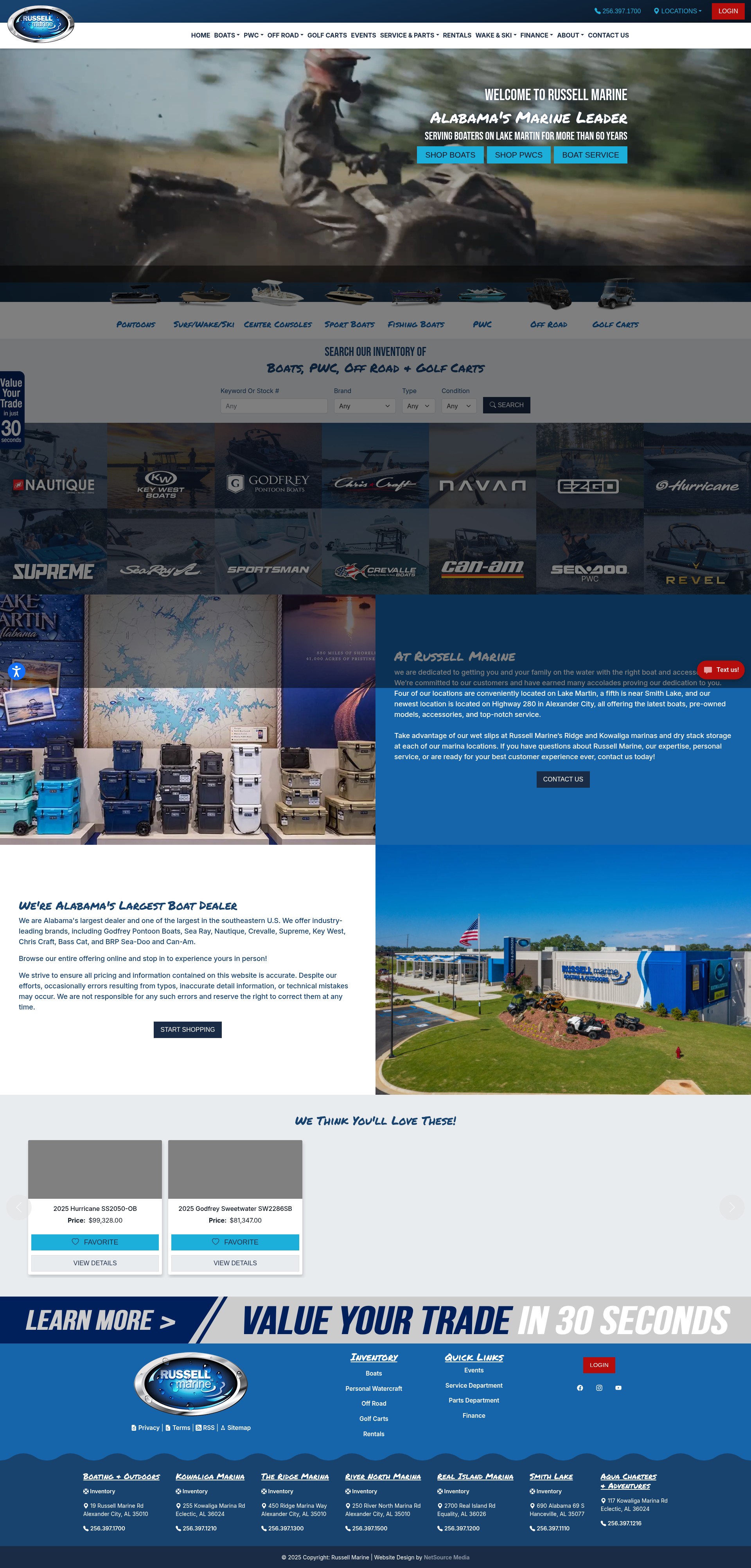 Screenshot of russellmarine.net