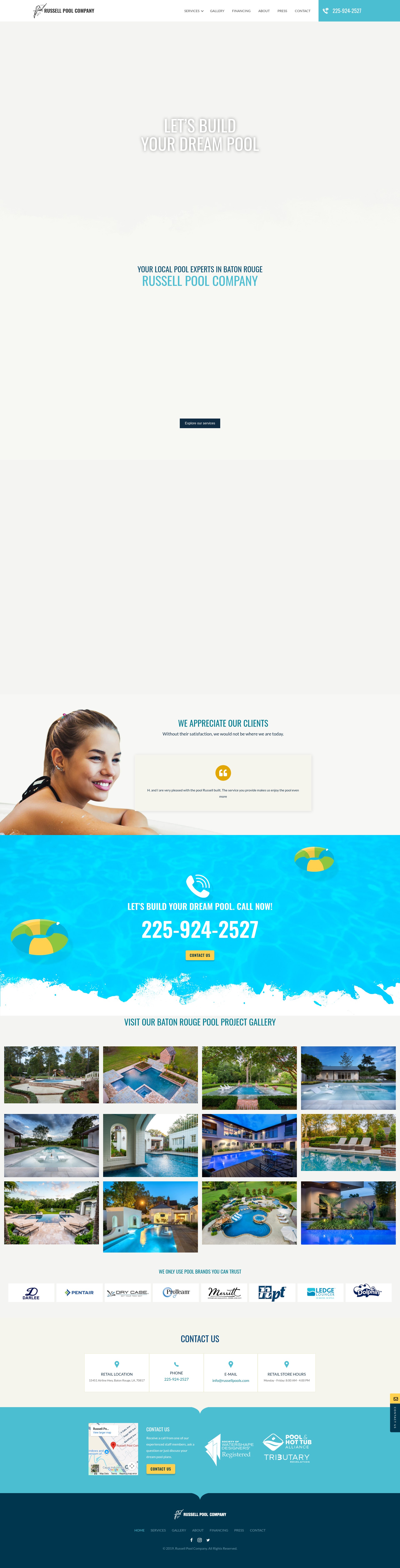 Screenshot of russellpools.com