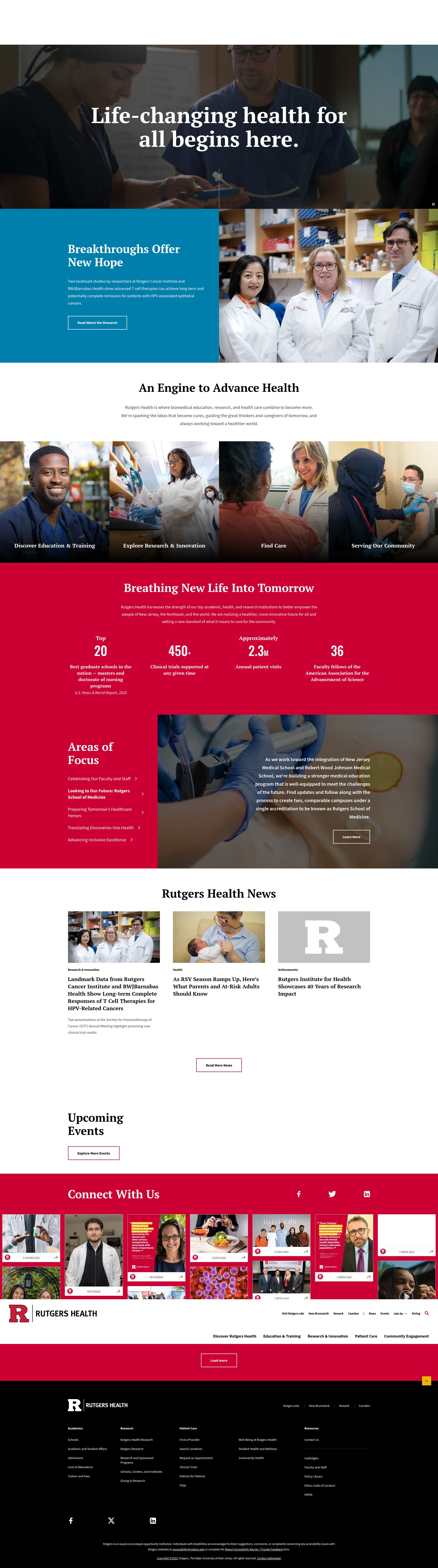 Screenshot of rutgershealth.org