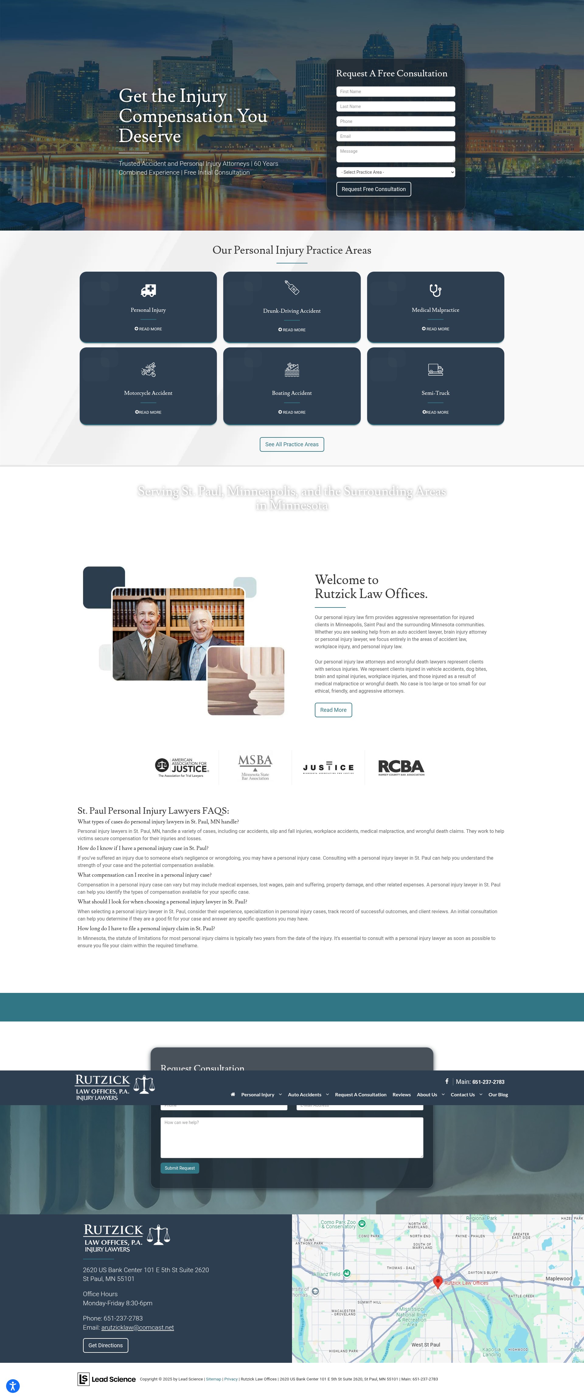 Screenshot of rutzicklawoffices.com