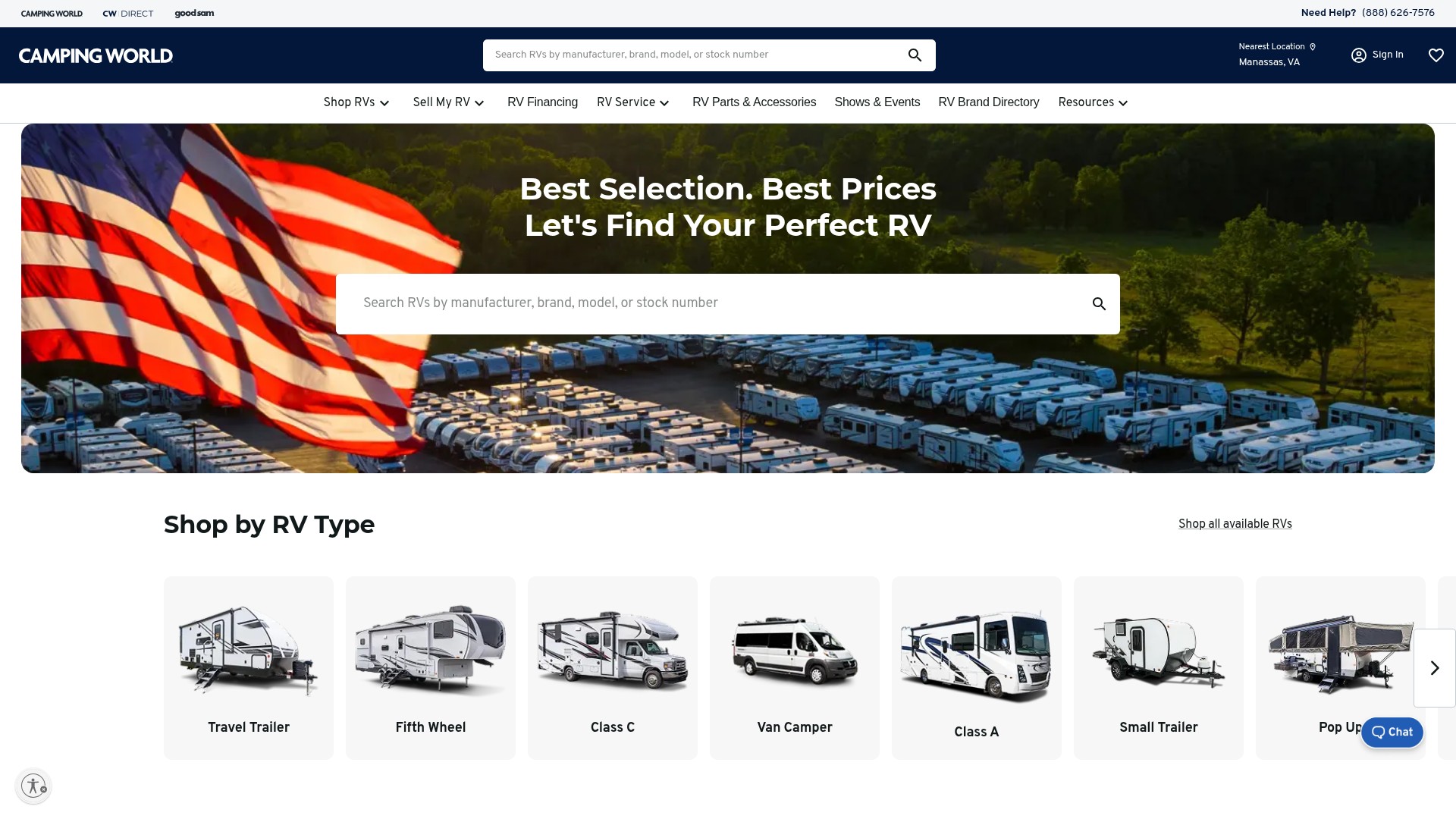 Screenshot of rv.campingworld.com