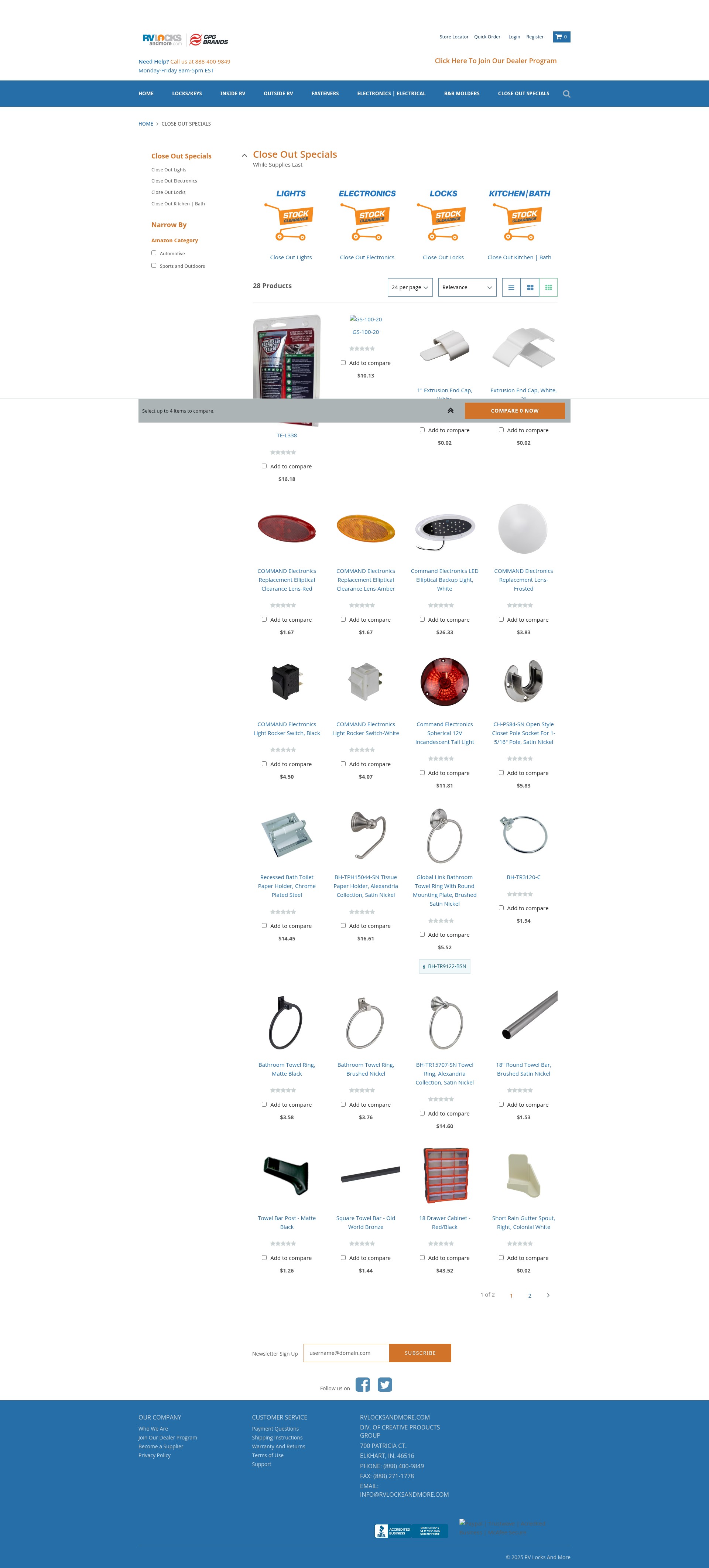 Screenshot of rvlocksandmore.com