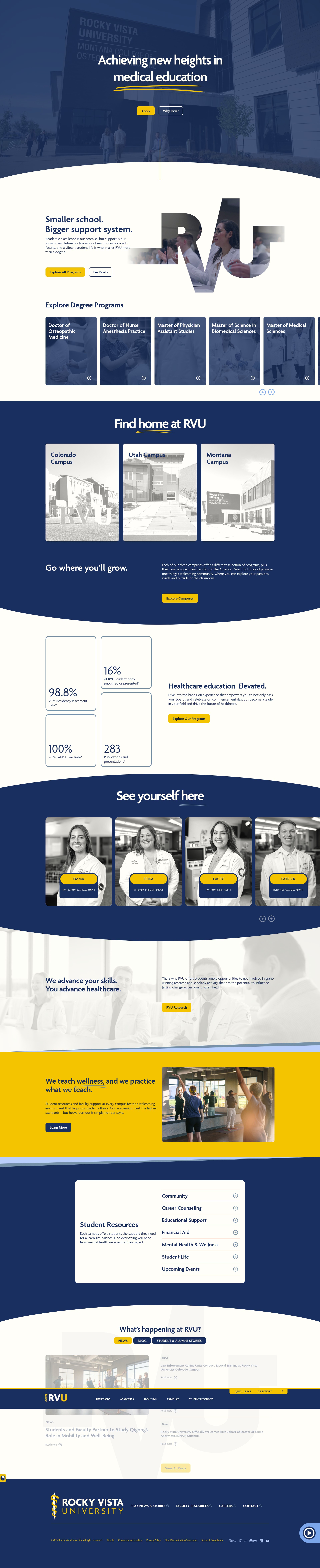 Screenshot of rvu.edu