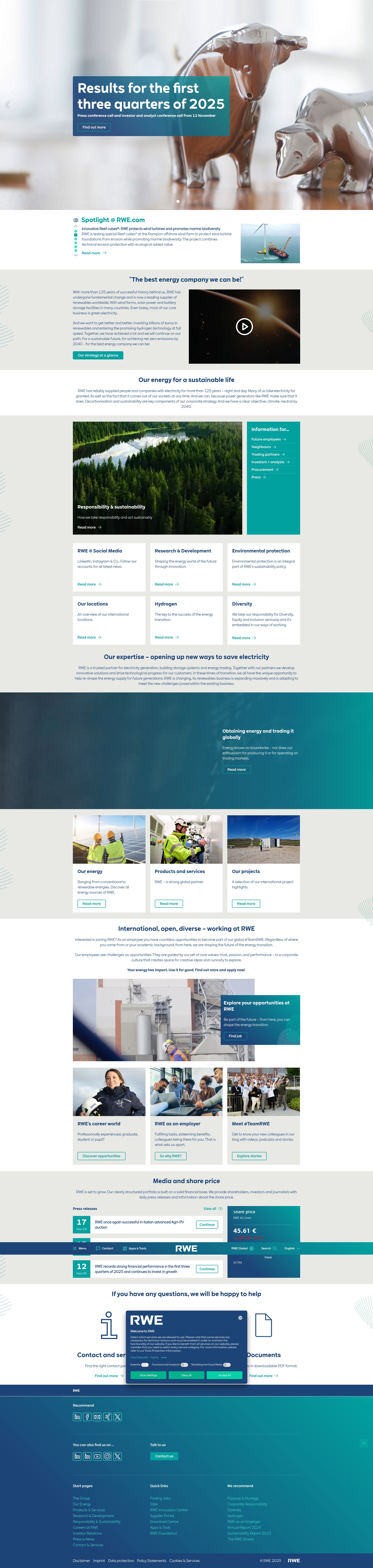 Screenshot of rwe.com