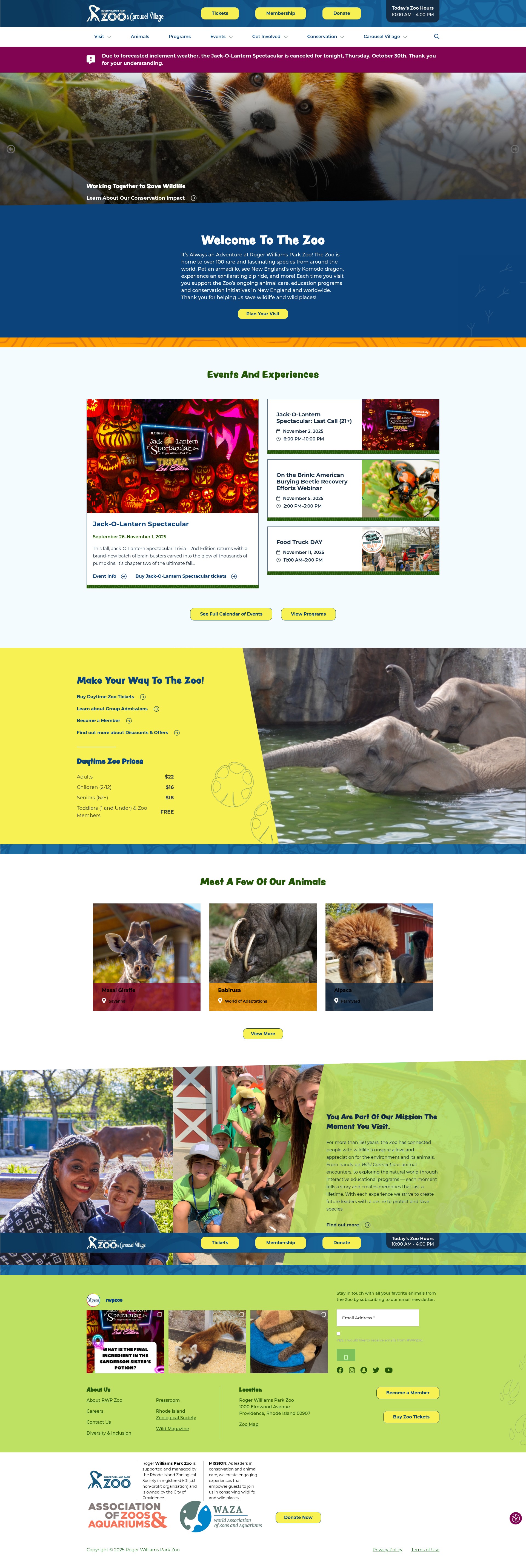 Screenshot of rwpzoo.org