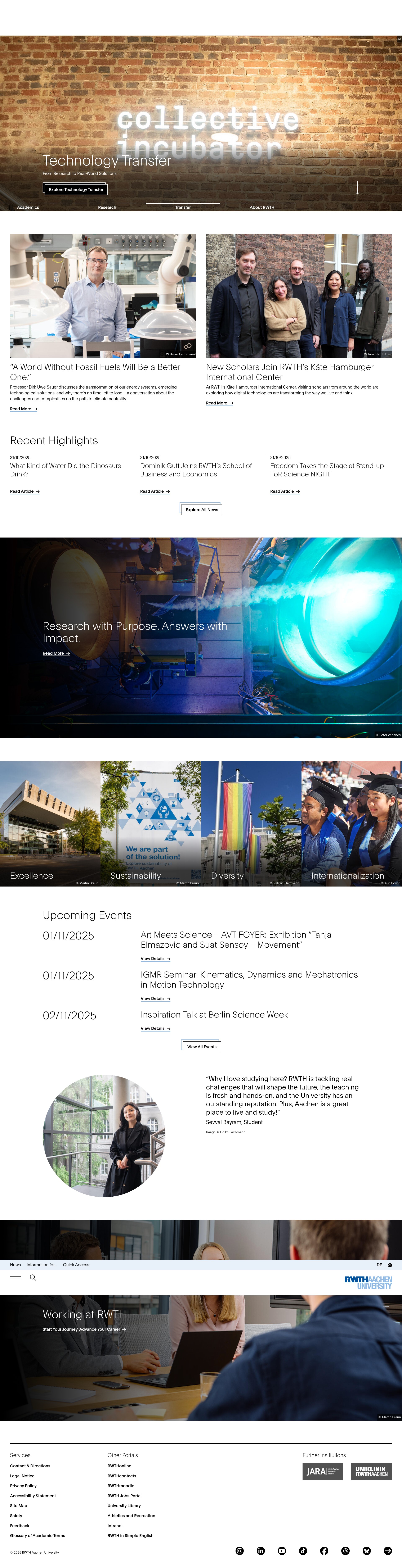 Screenshot of rwth-aachen.de