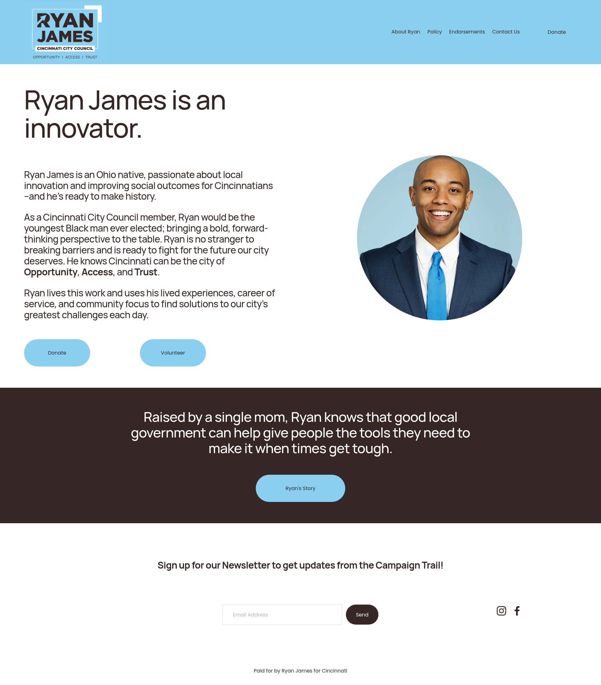 Screenshot of ryanjamesforcincinnati.com