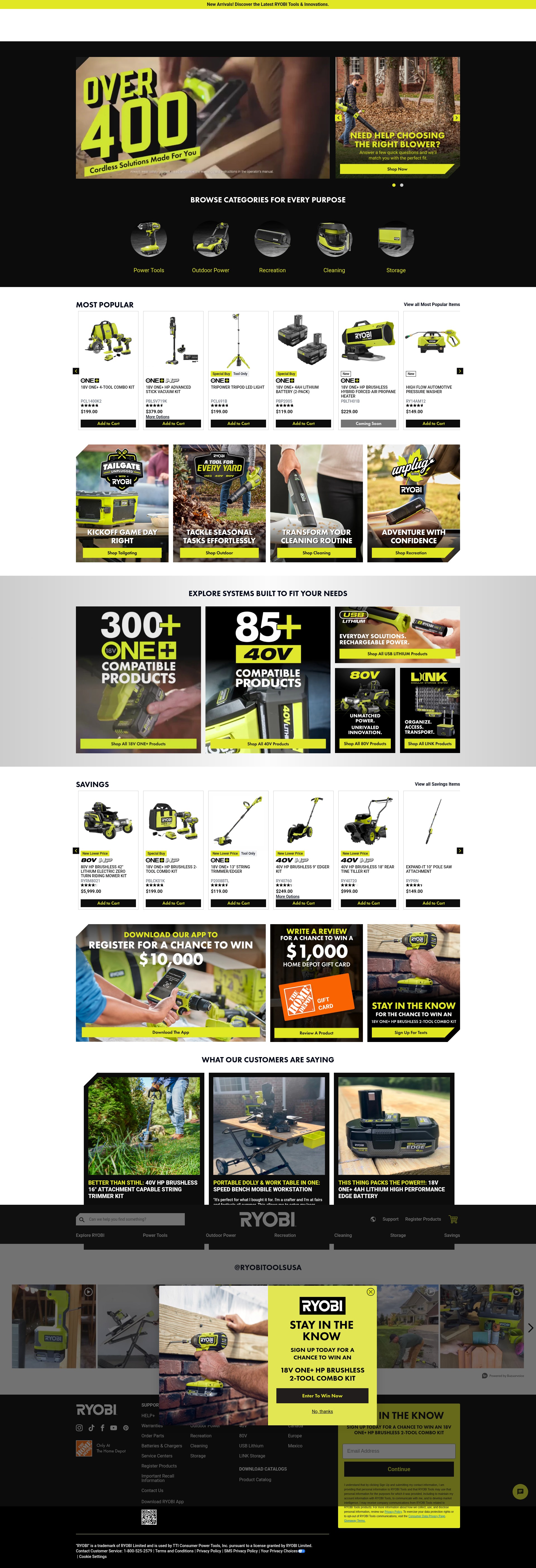 Screenshot of ryobitools.com
