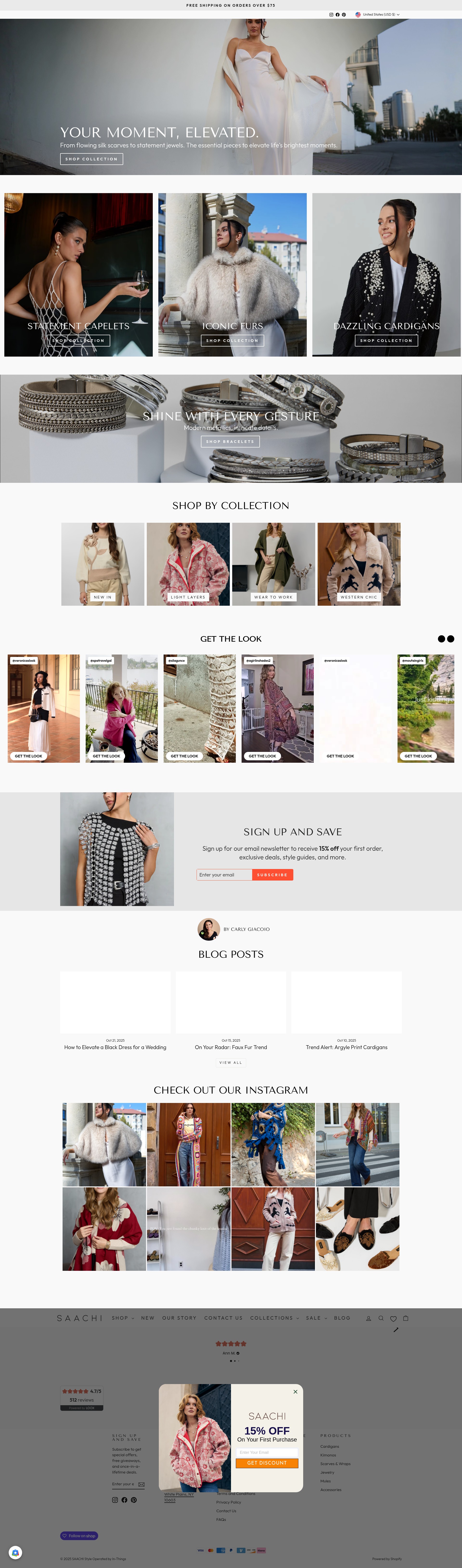 Screenshot of saachistyle.com
