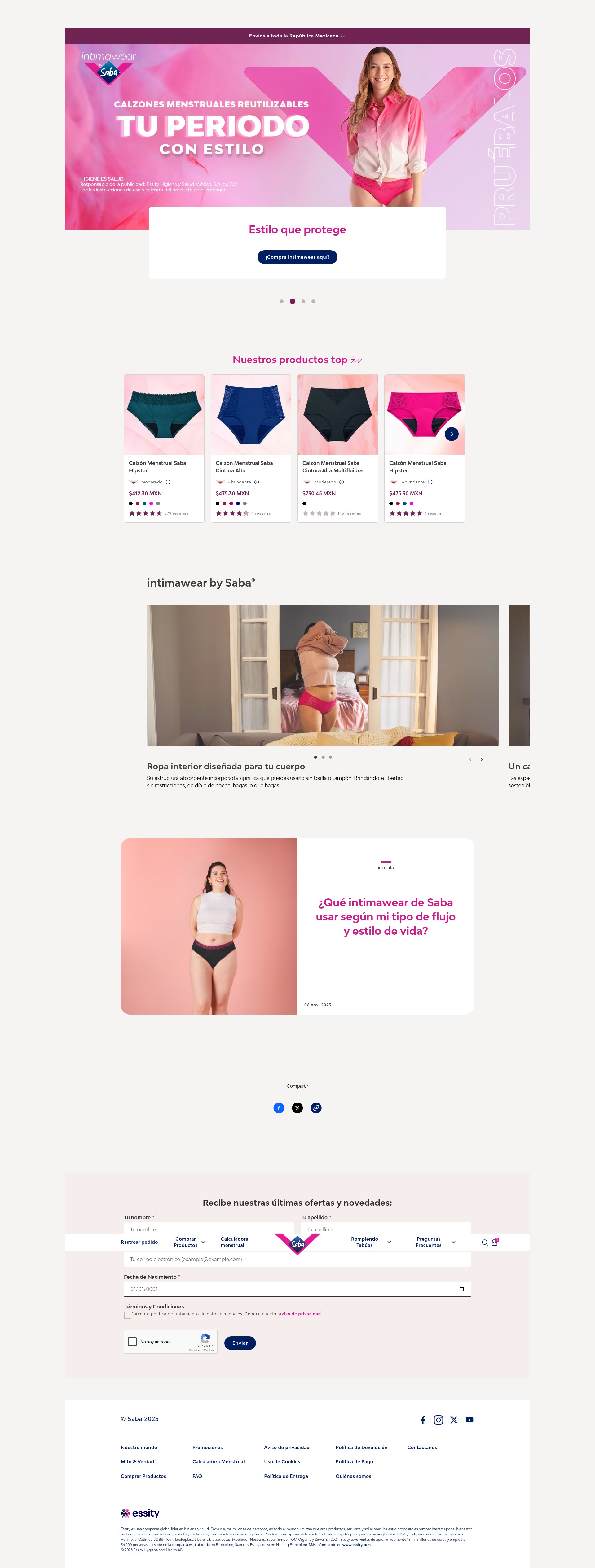 Screenshot of saba.com.mx