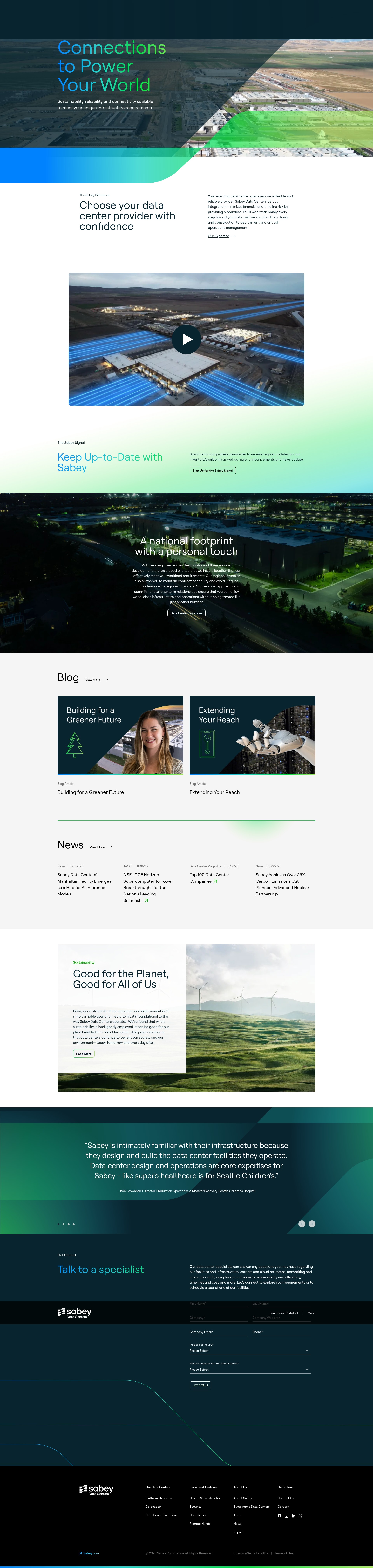 Screenshot of sabeydatacenters.com