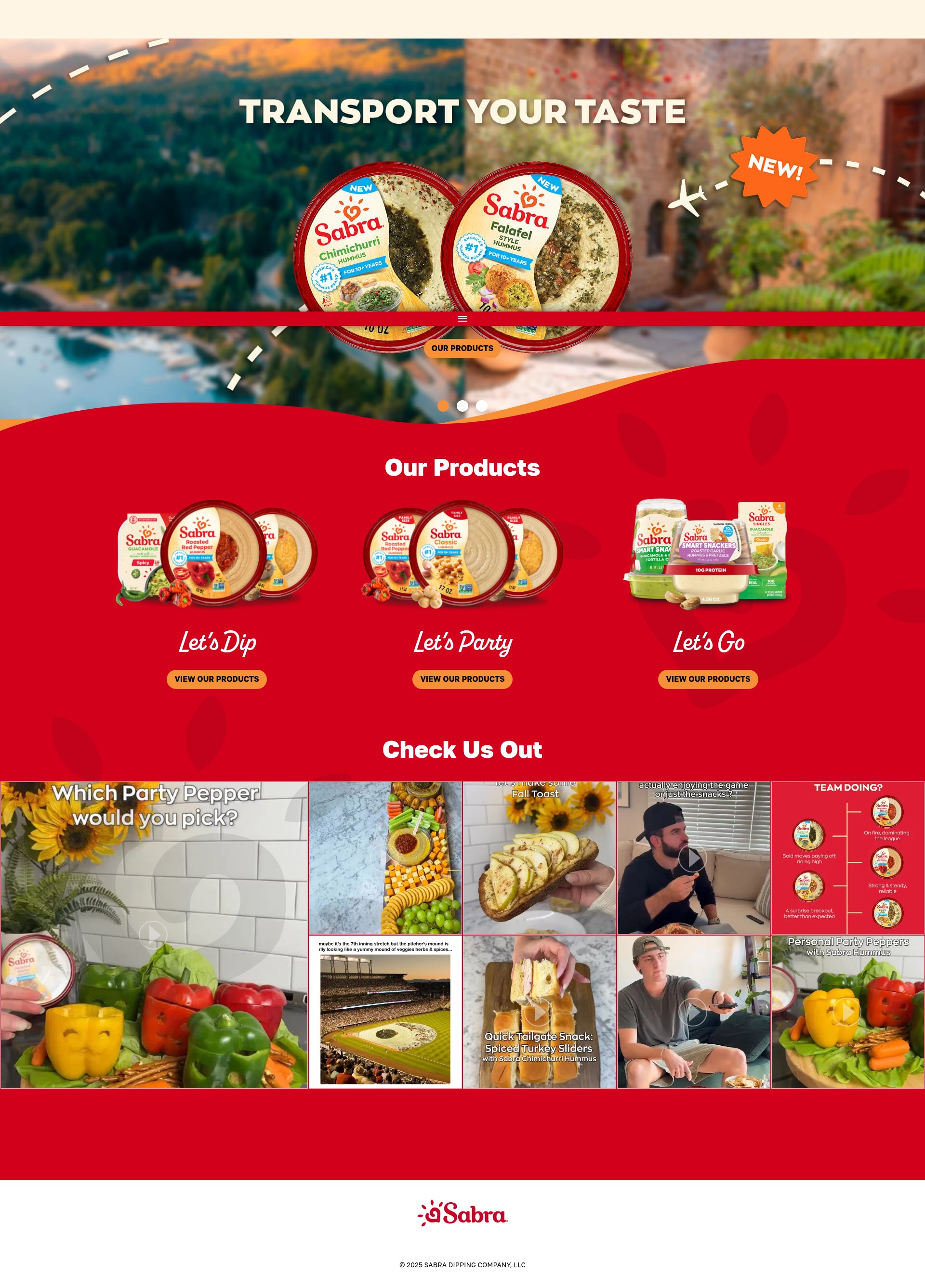 Screenshot of sabra.com