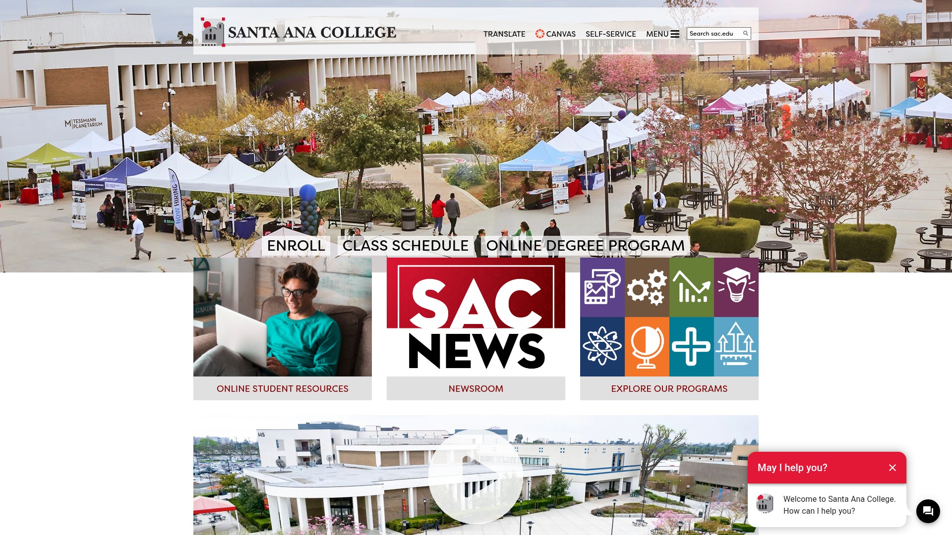Screenshot of sac.edu
