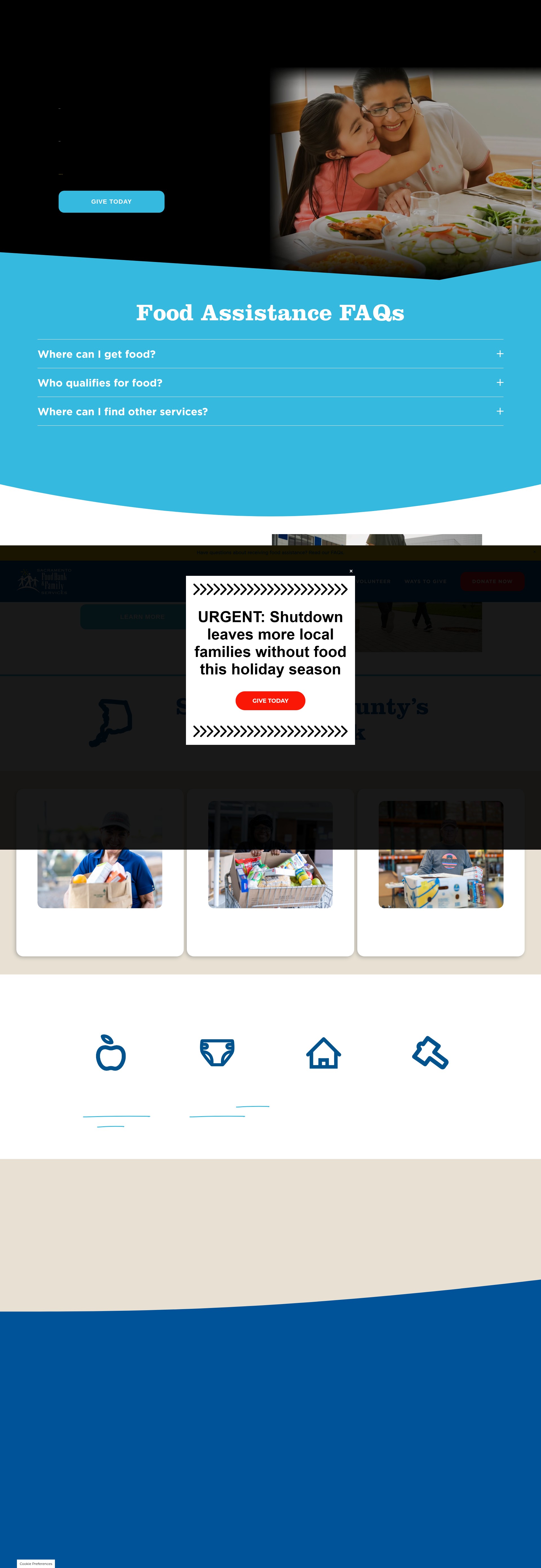 Screenshot of sacramentofoodbank.org