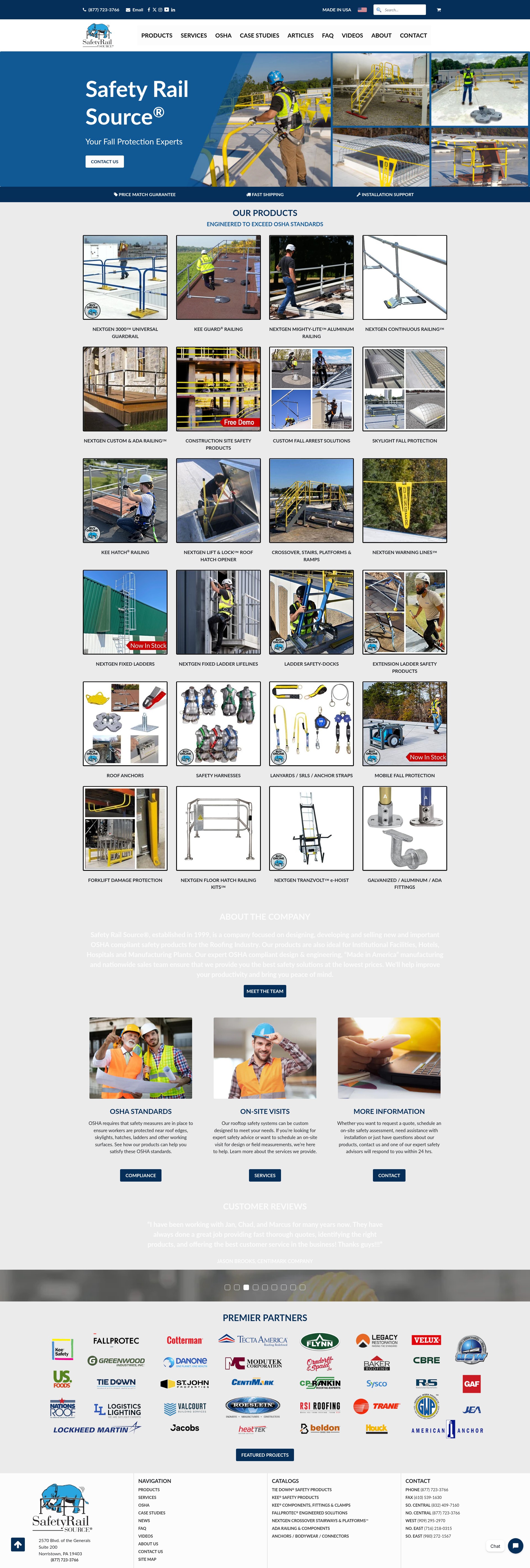 Screenshot of safetyrailsource.com