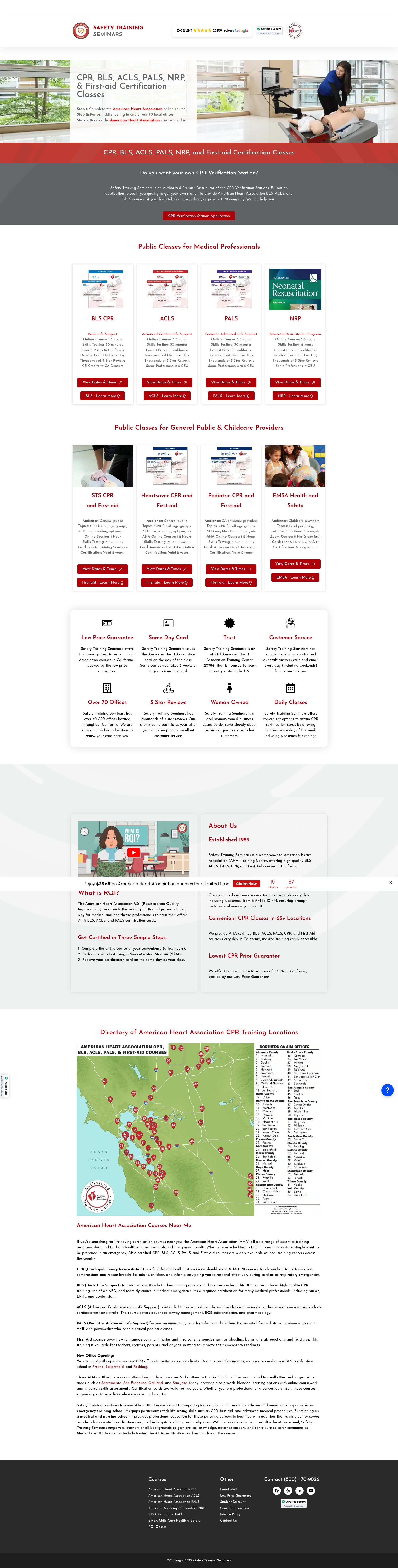 Screenshot of safetytrainingseminars.com