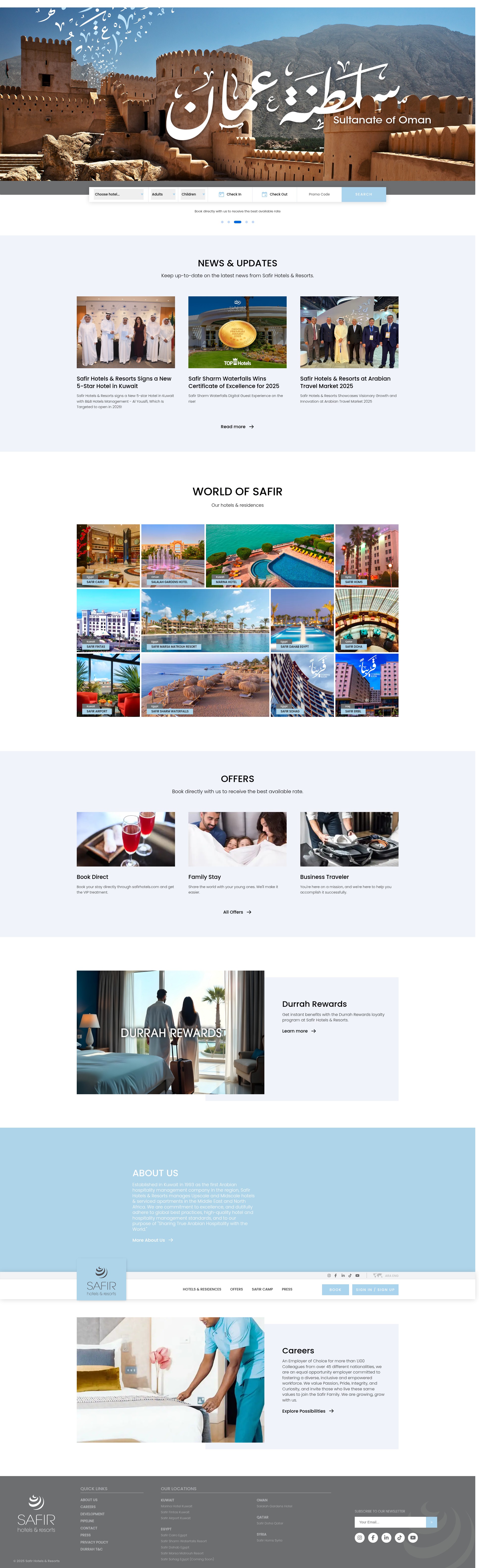 Screenshot of safirhotels.com