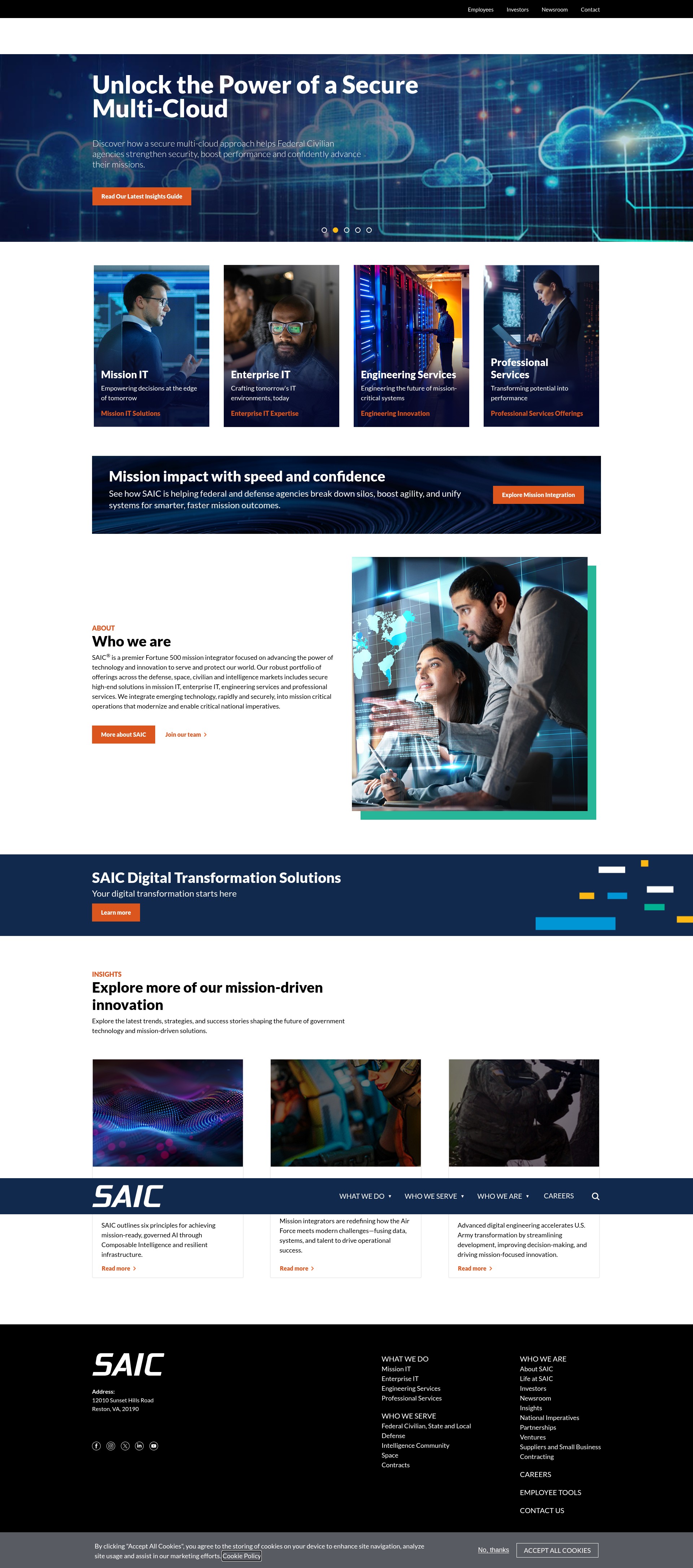 Screenshot of saic.com