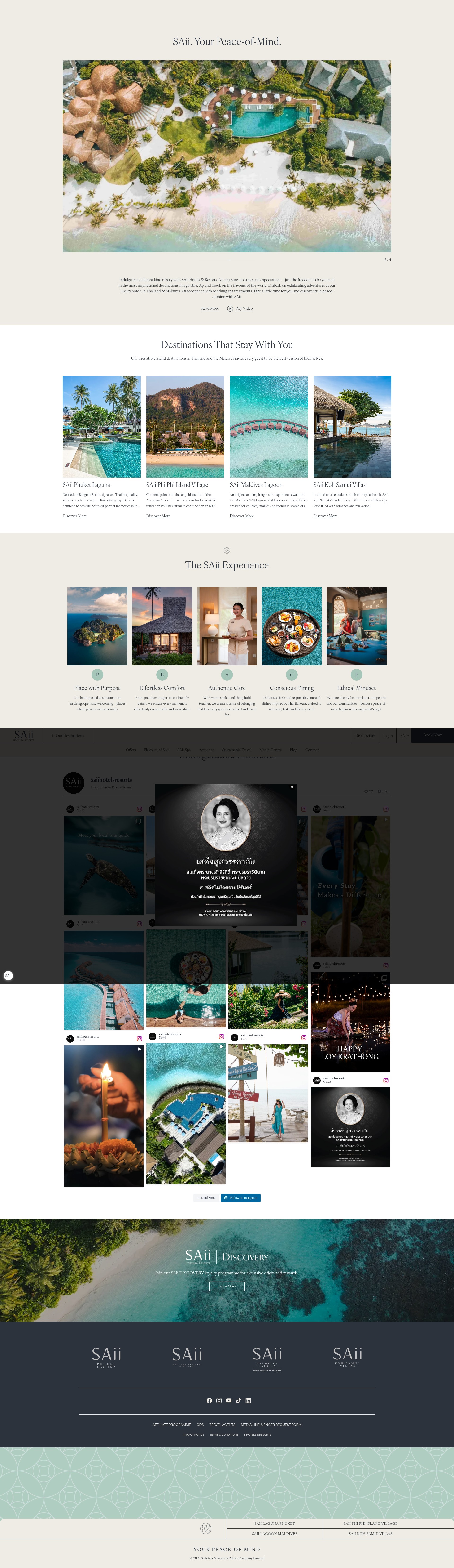 Screenshot of saiiresorts.com
