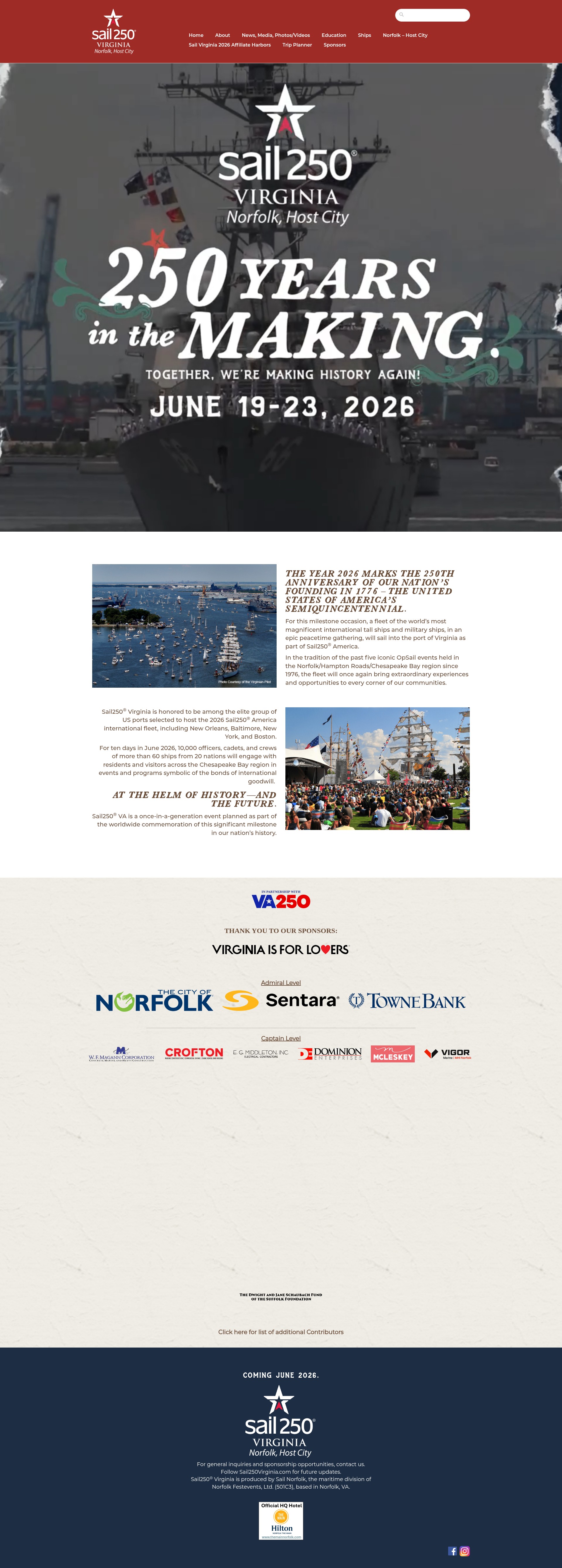 Screenshot of sail250virginia.com