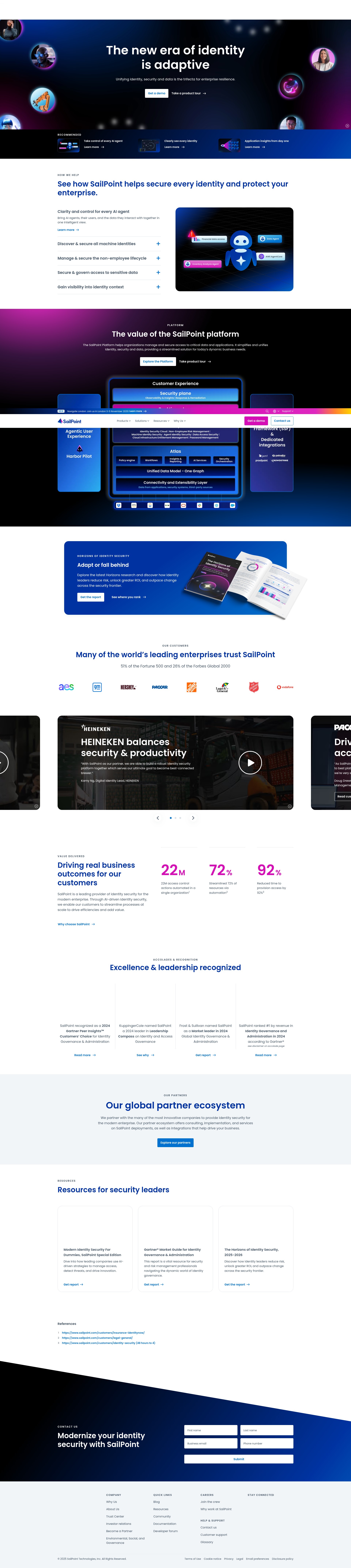 Screenshot of sailpoint.com