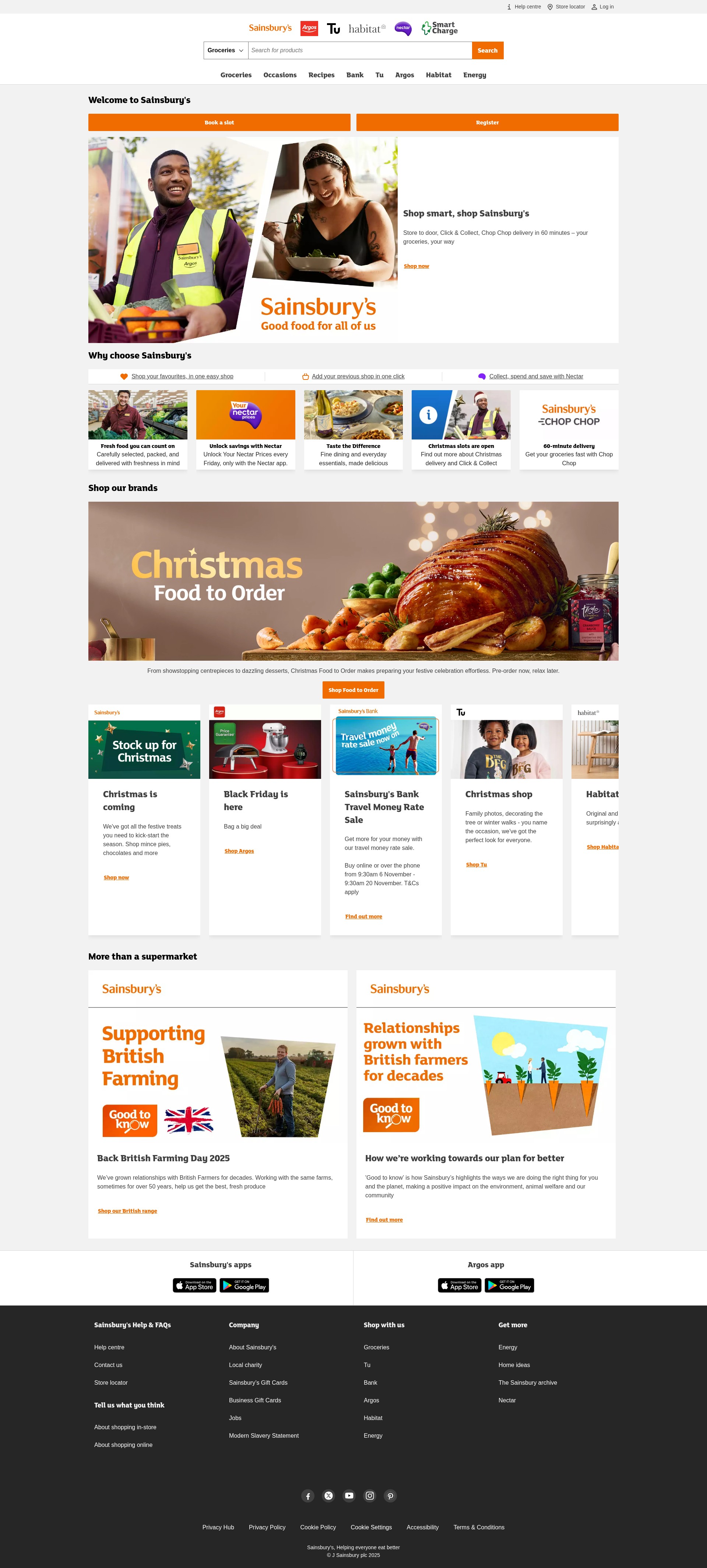 Screenshot of sainsburys.co.uk