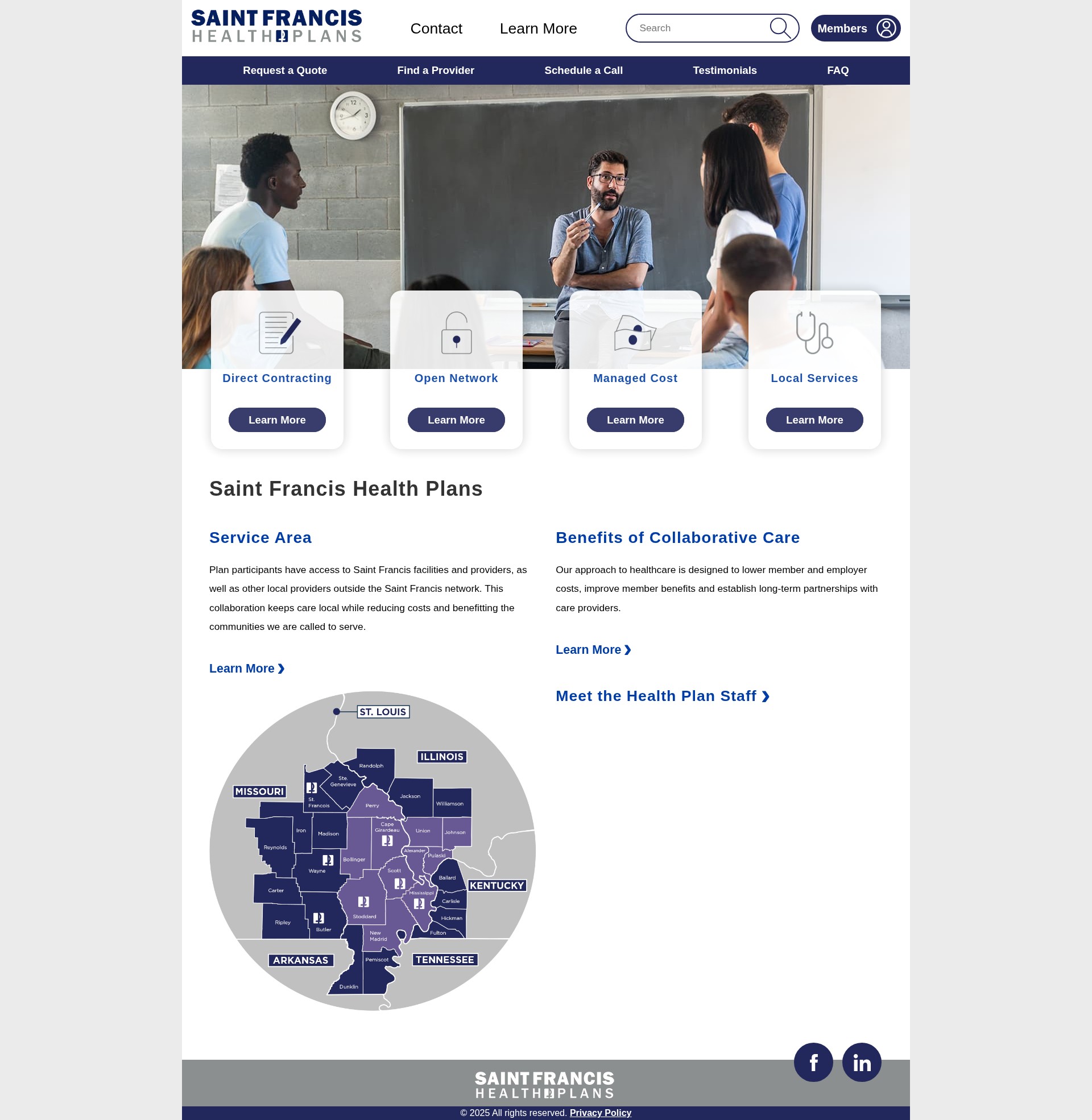 Screenshot of saintfrancishealthplans.com